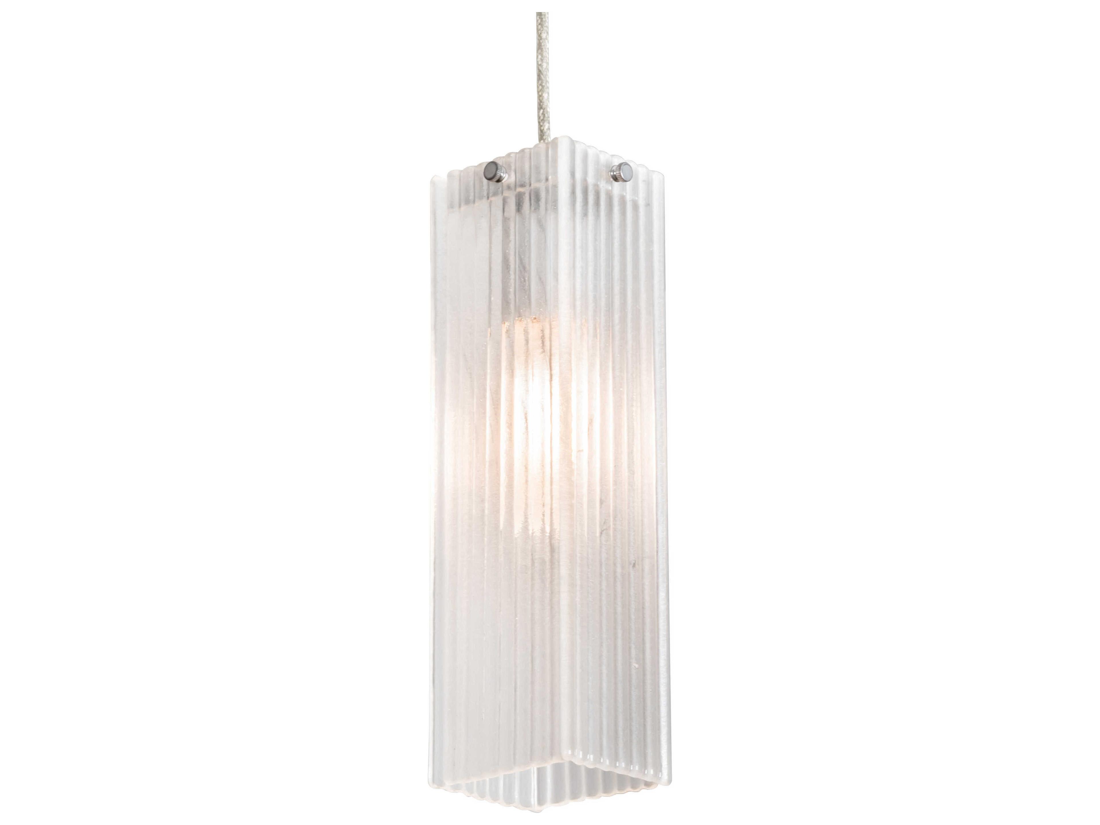 Meyda Metro 1-Light Nickel Clear Glass Linear Mini Pendant