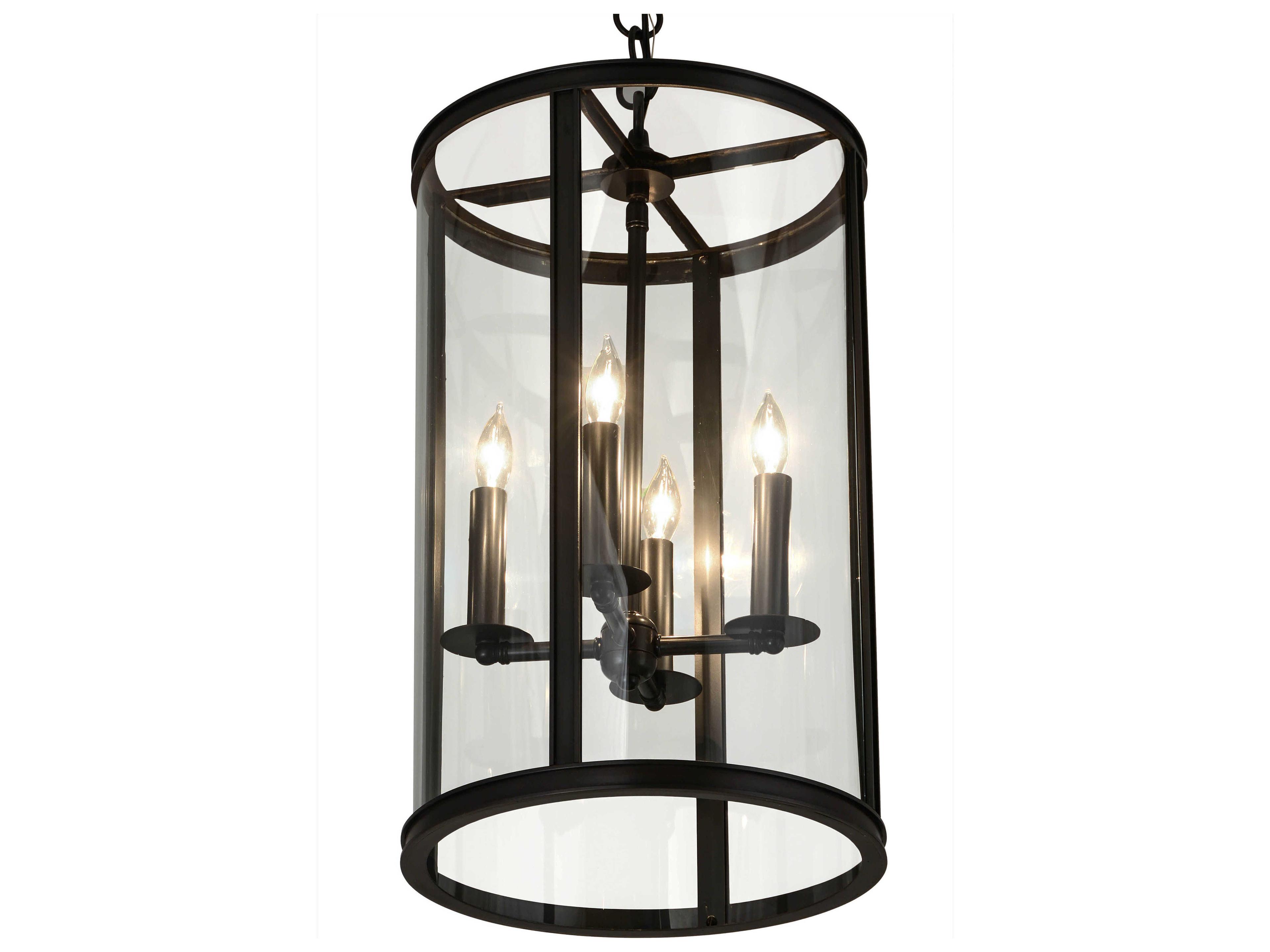 Meyda Cilindro 4-Light Brown Glass Candelabra Cylinder Chandelier