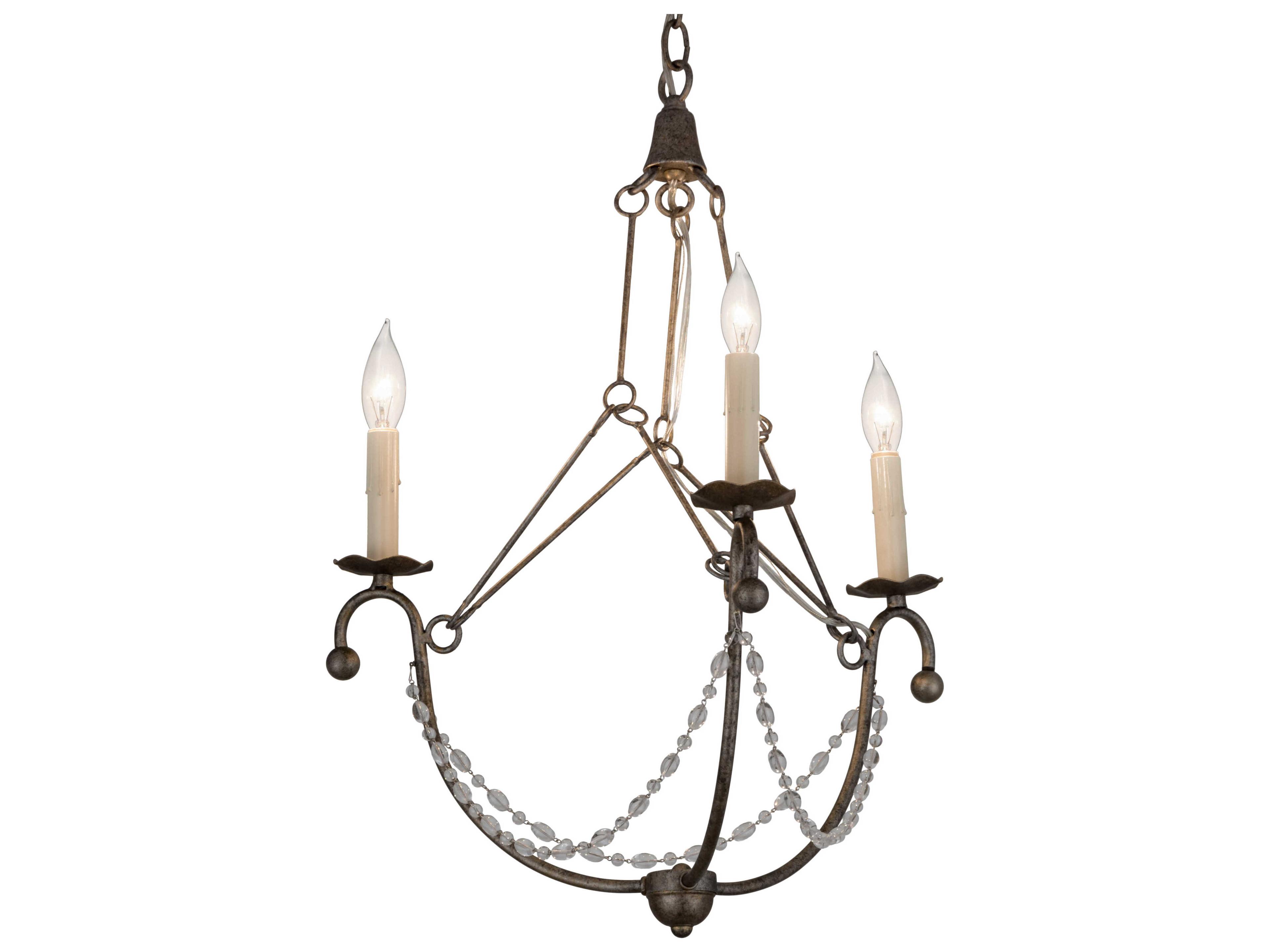 Meyda 3-Light Silver Glass Candelabra Chandelier