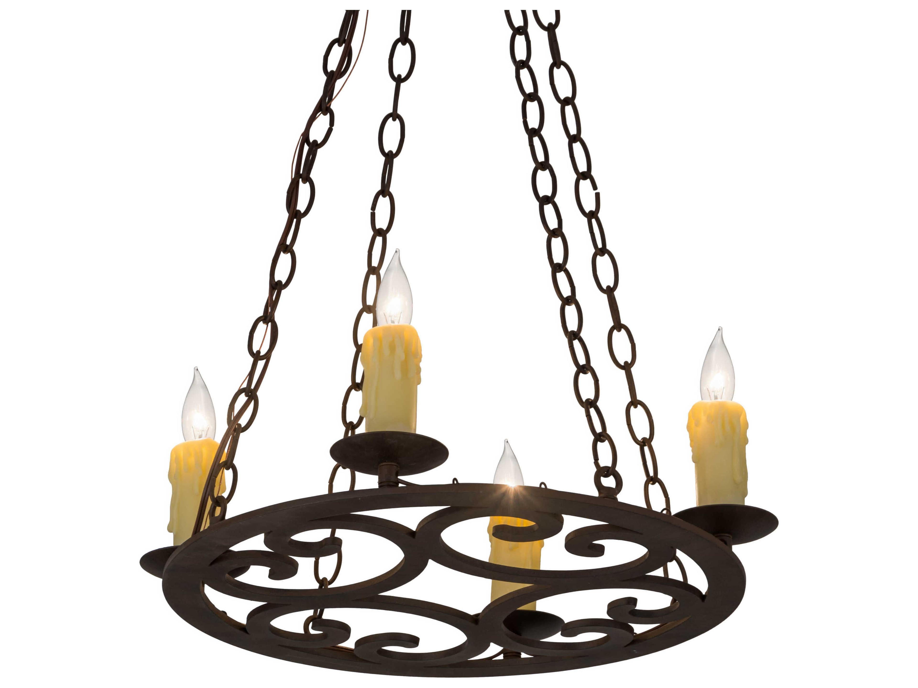 Meyda Ashley 4-Light Brown Candelabra Chandelier