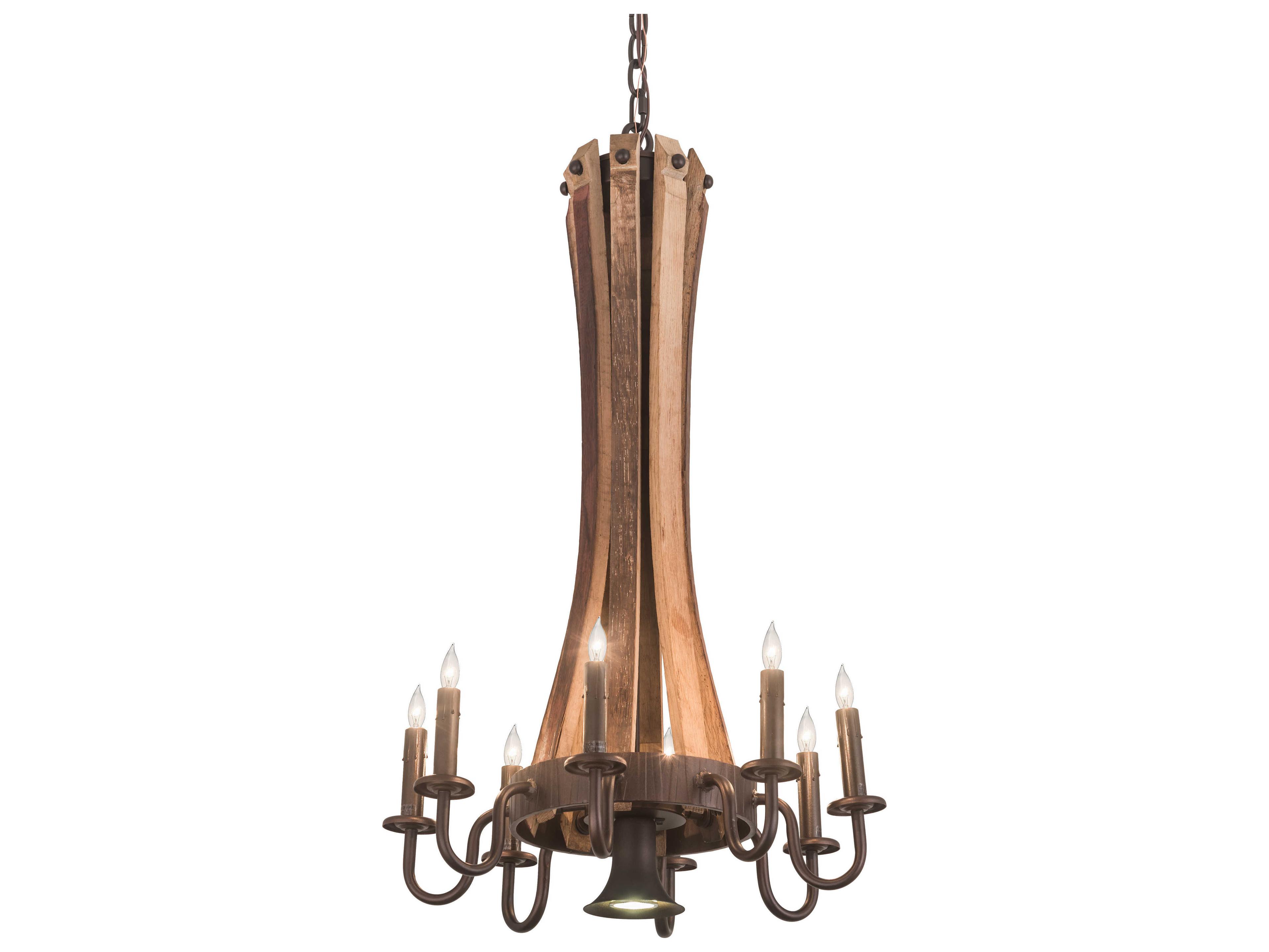 Meyda Barrel Stave 9-Light Black Candelabra Chandelier