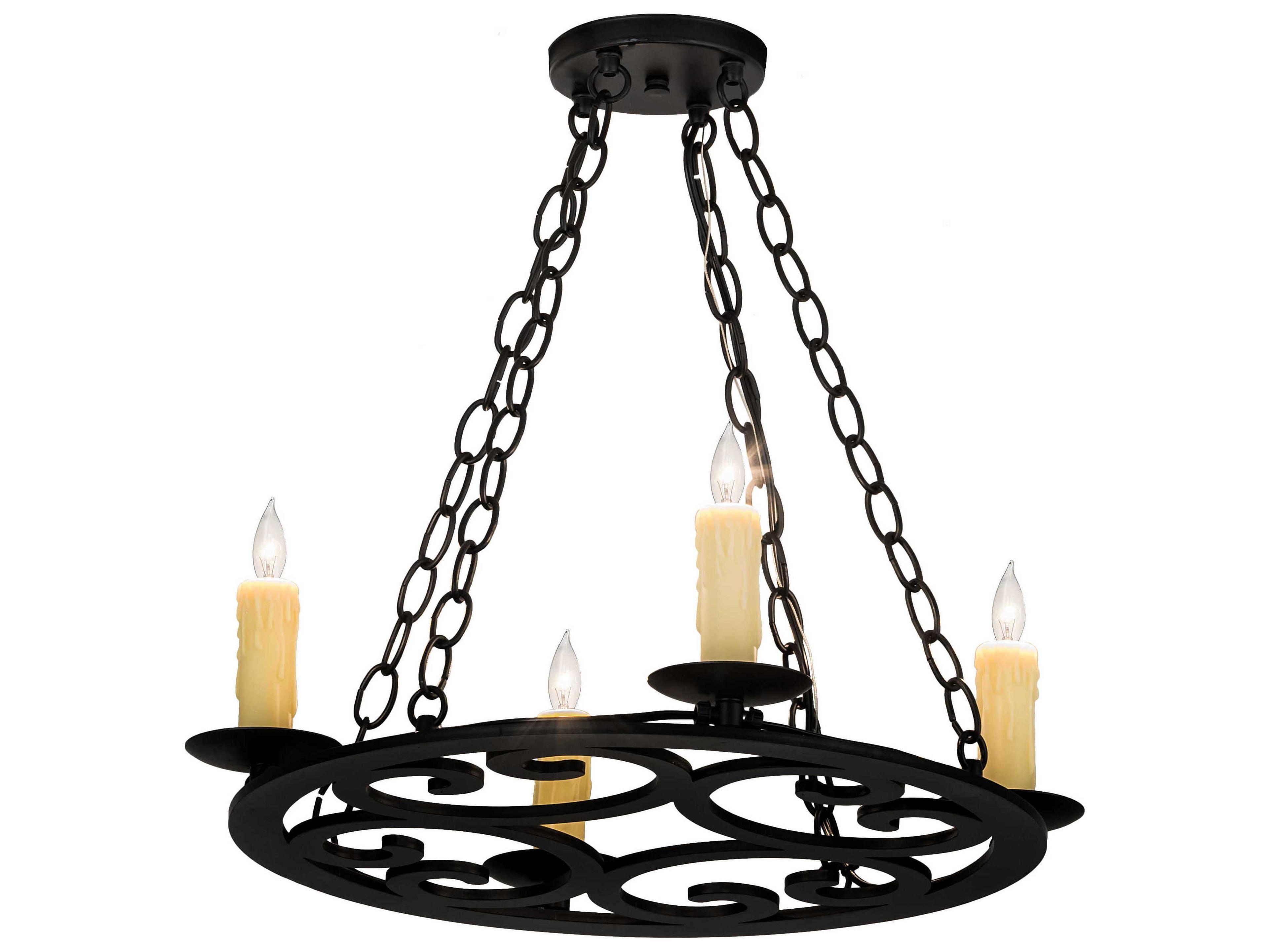Meyda Ashley 4-Light Black Candelabra Chandelier