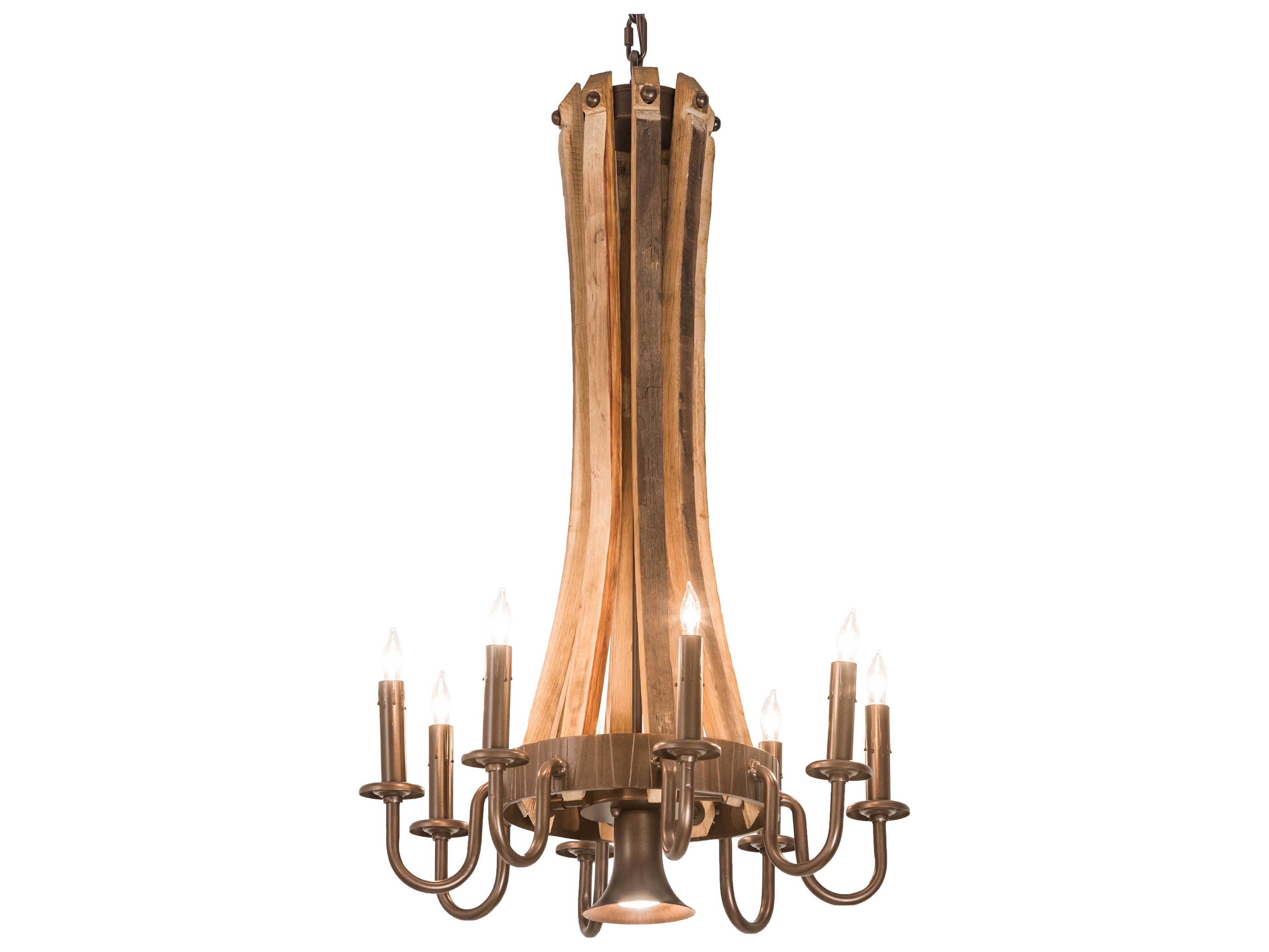 Meyda Barrel Stave 8 1 Bronze Candelabra Chandelier