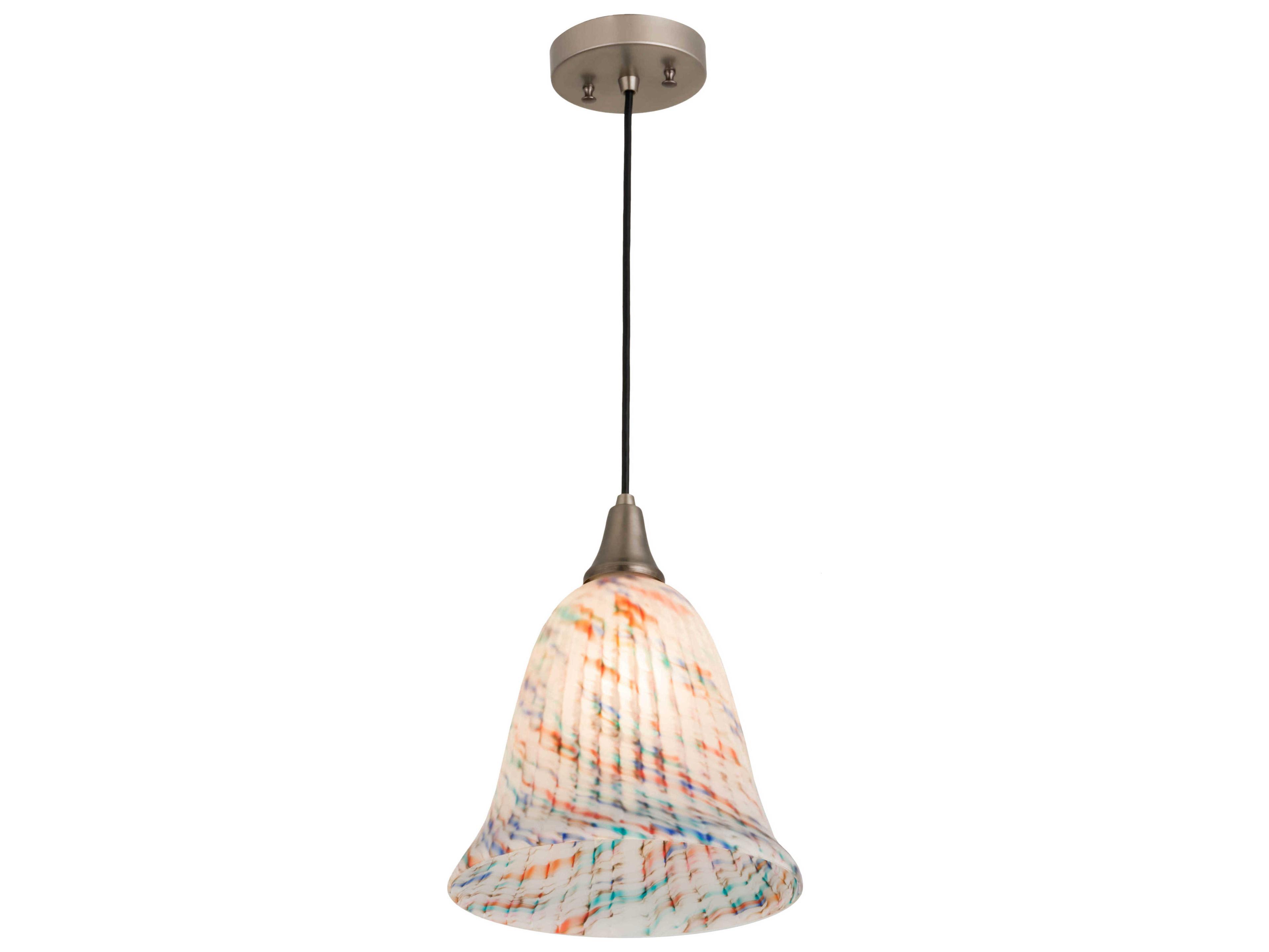 Meyda Pate-de-verre 1-Light Blue Glass Bell Mini Pendant