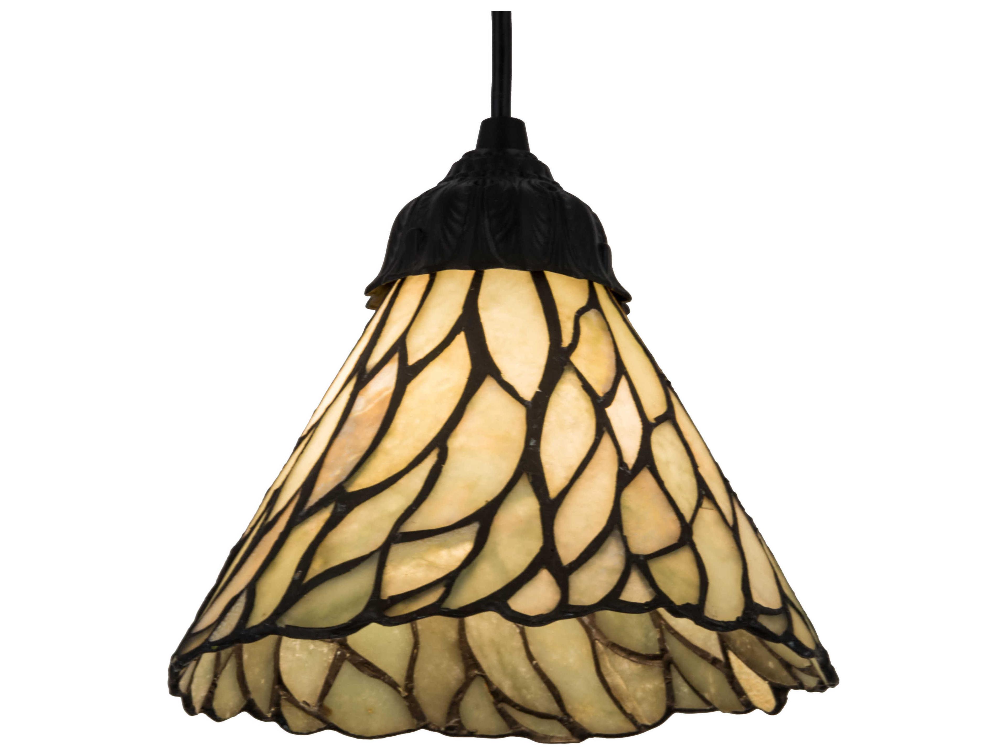 Meyda Willow 1-Light Black Mini Pendant