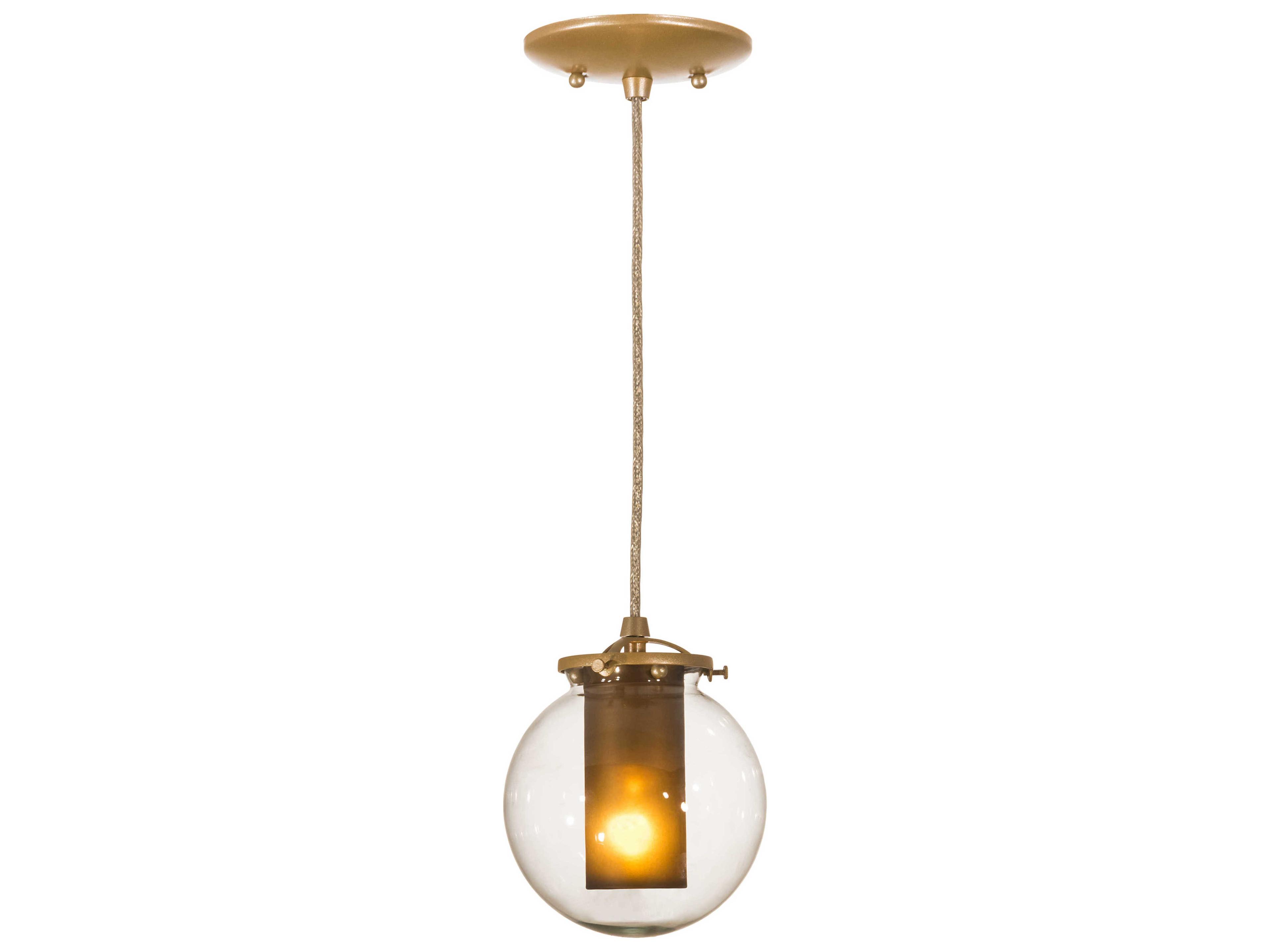 Meyda Bola 1-Light Gold Glass Geometric Mini Pendant