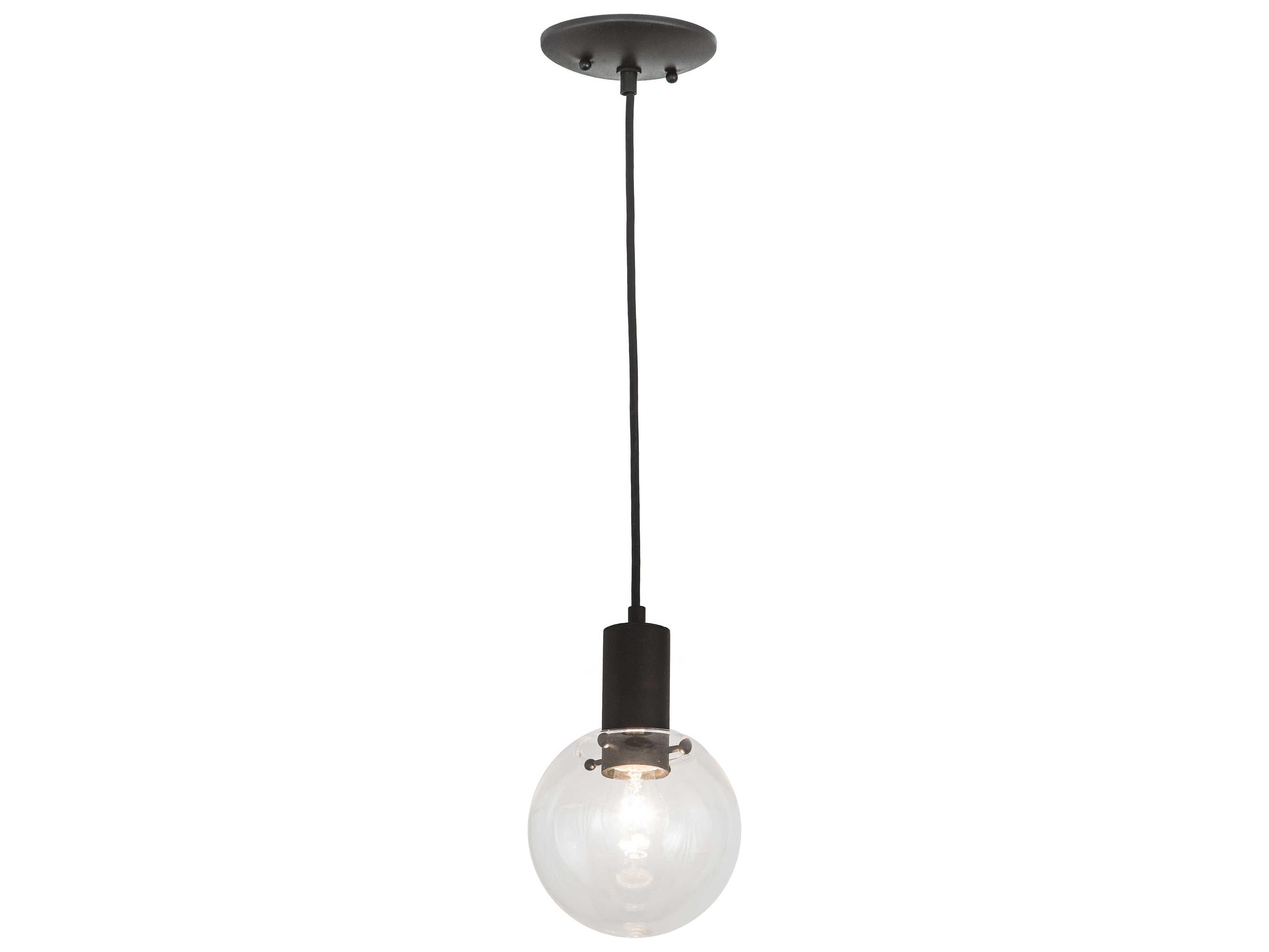 Meyda Bola 1-Light Black Glass Globe Mini Pendant