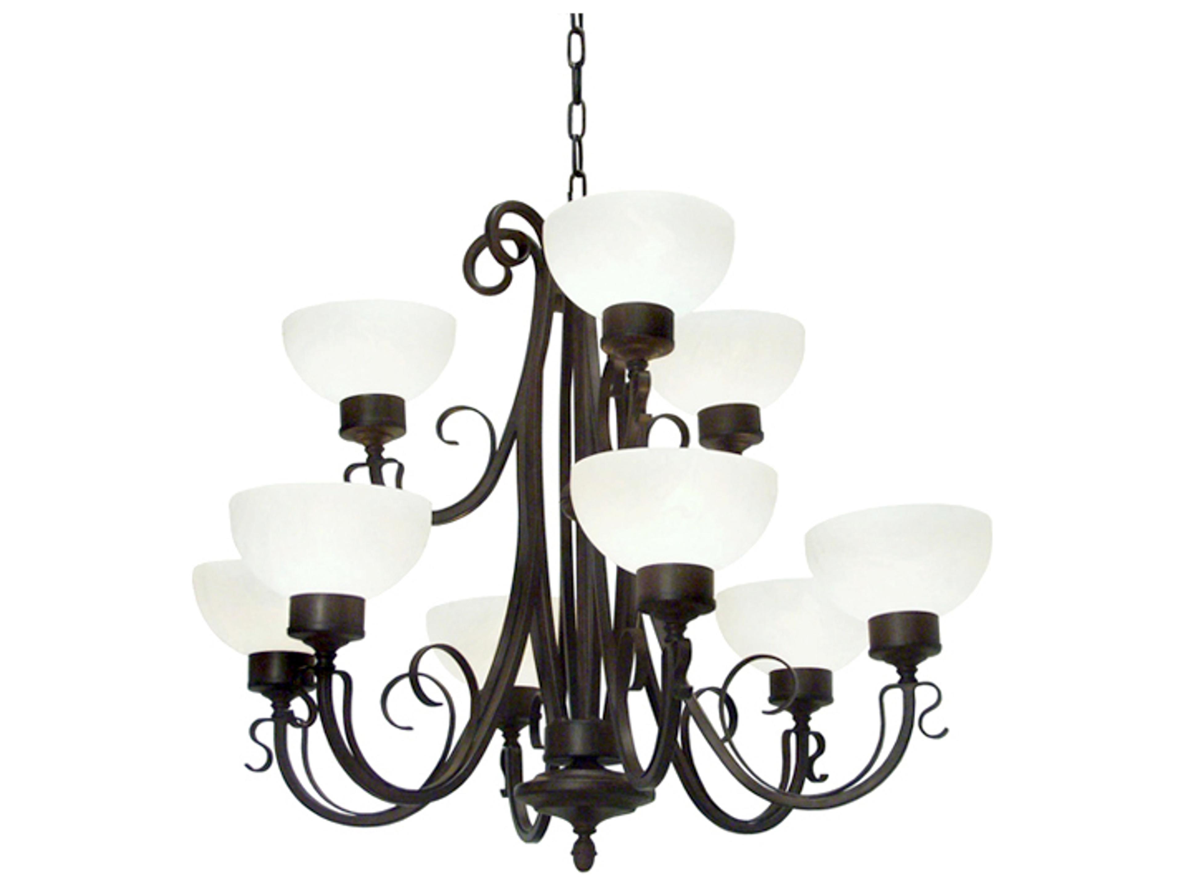 Meyda Mirasol 9-Light Rustic Iron Gray Bowl Chandelier