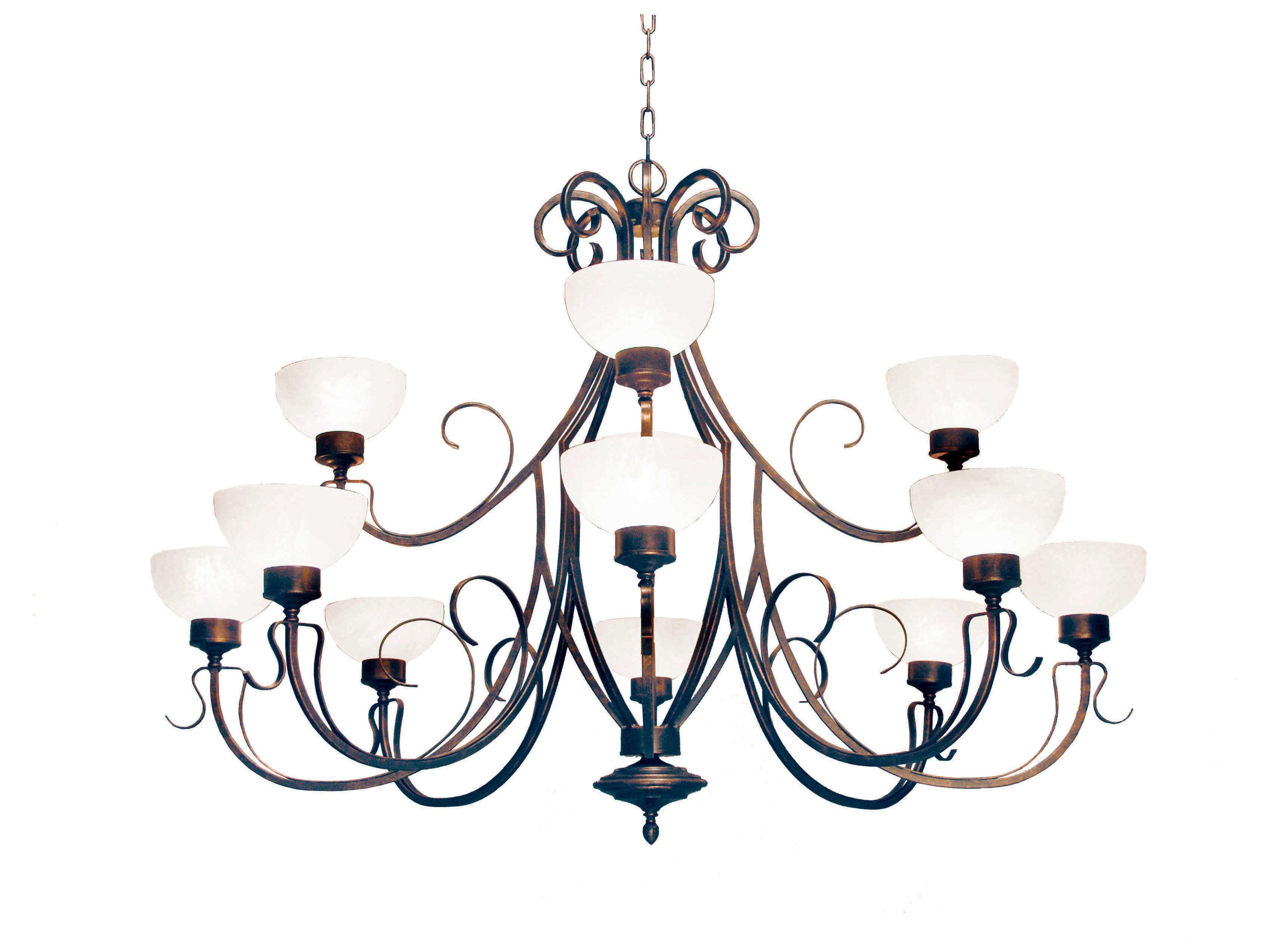 Meyda Mirasol Gilded Tobacco Brown Glass Bowl Chandelier