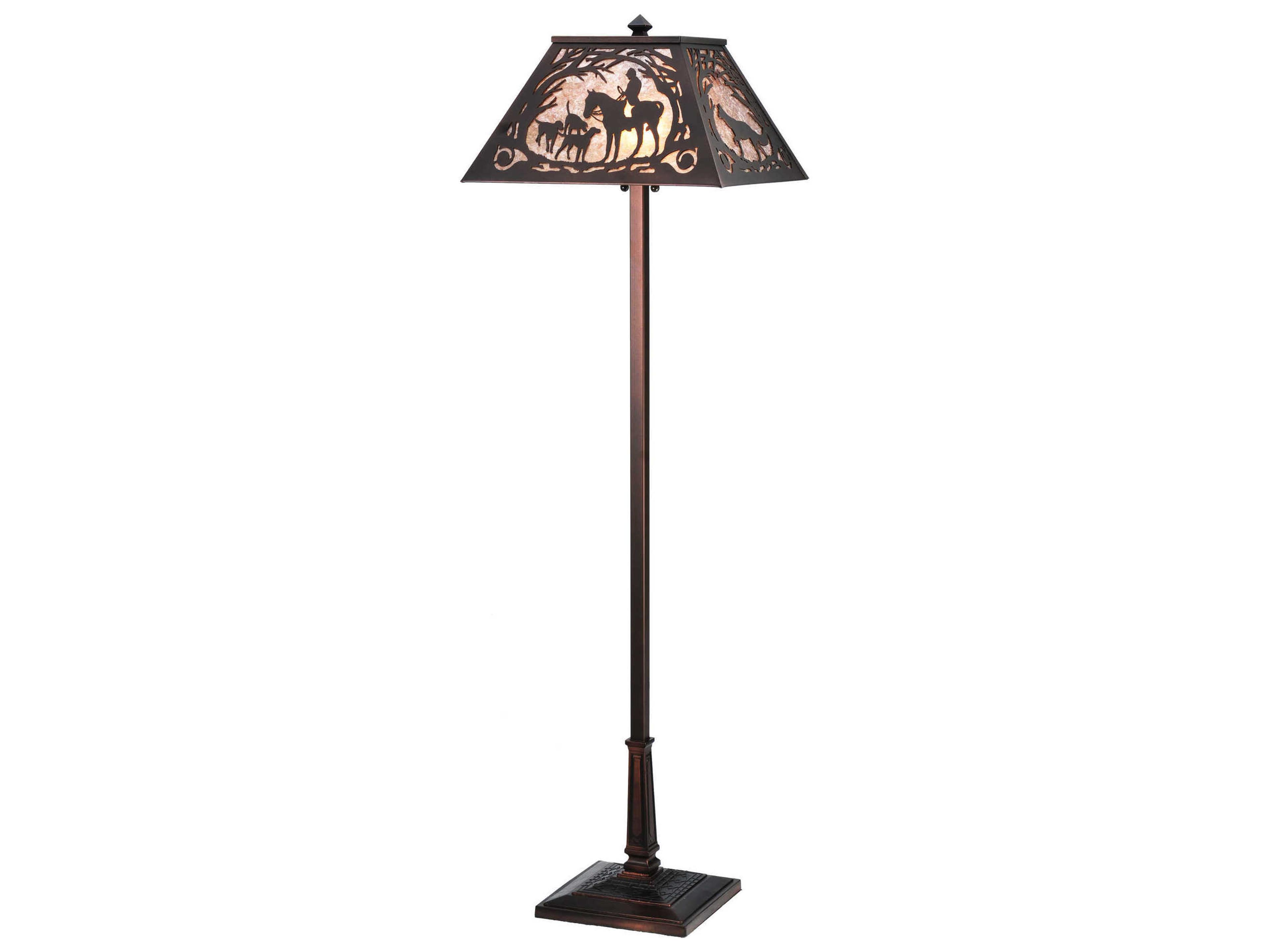 Meyda Fox Hunt Gray Bronze Floor Lamp