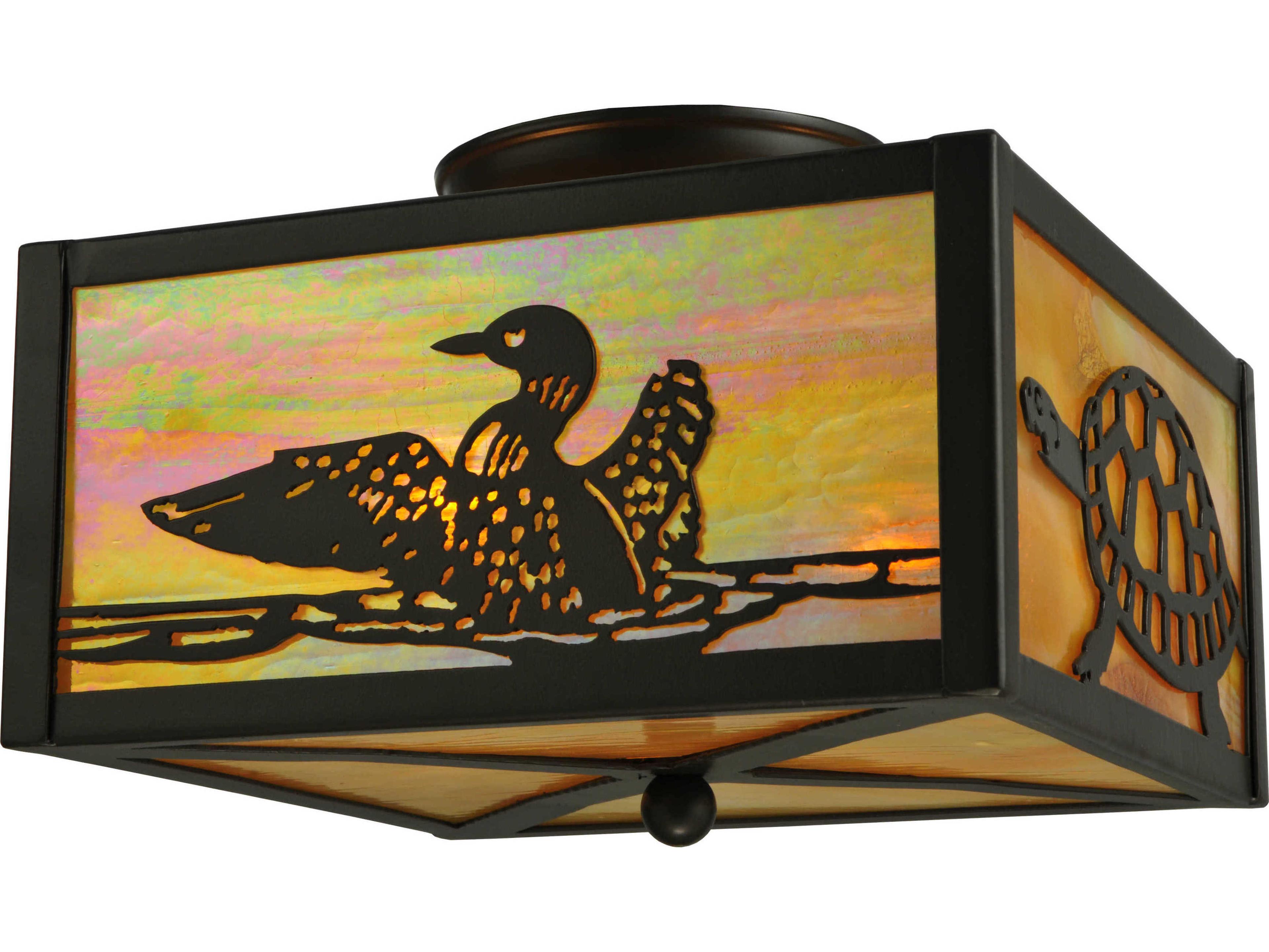 Meyda Loons & Turtles 2-light Flush Mount Light