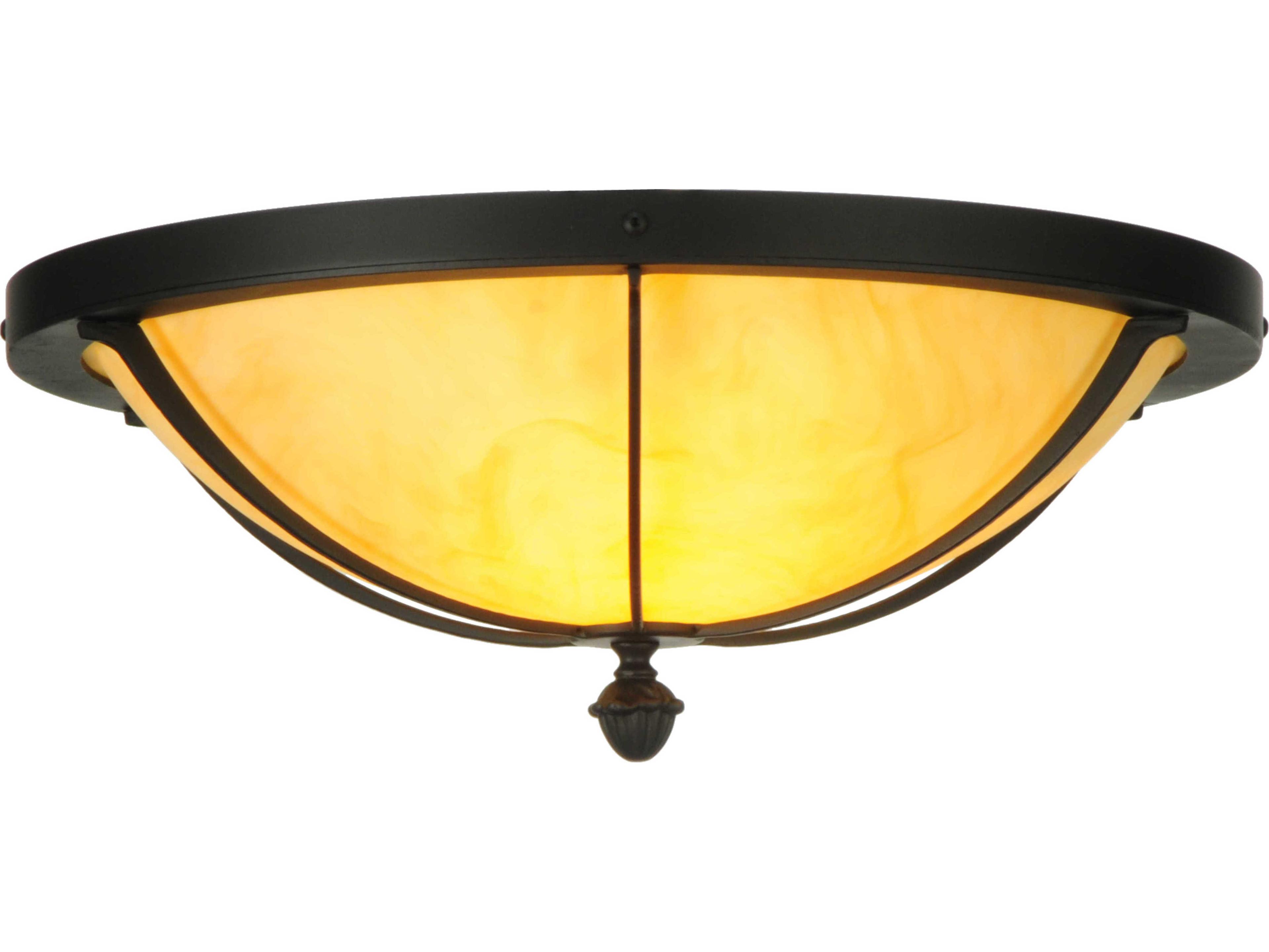 Meyda Dominga 2-Light Black Bowl Flush Mount