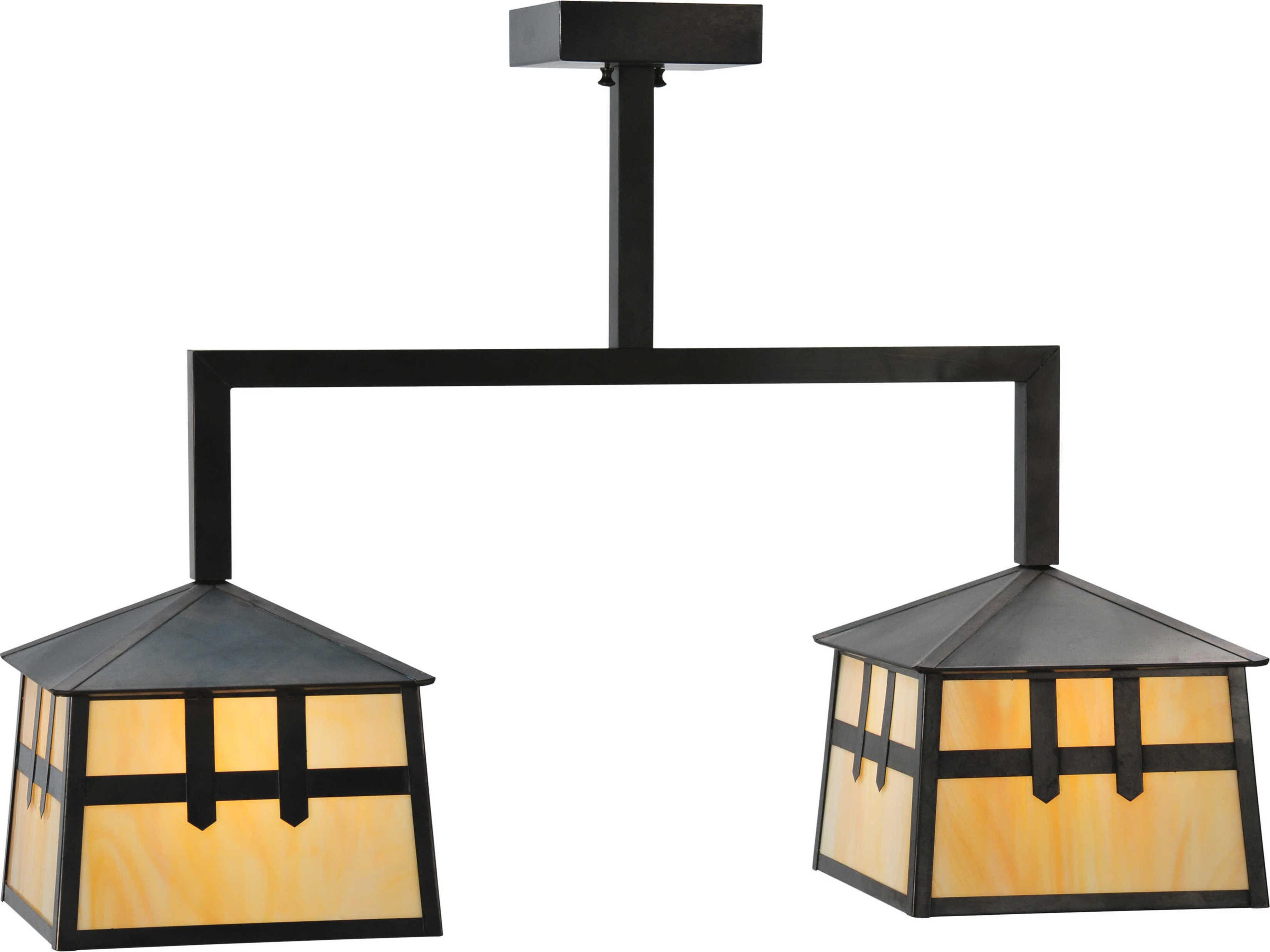 Meyda Mission 2-Light Brown Lantern Island Pendant