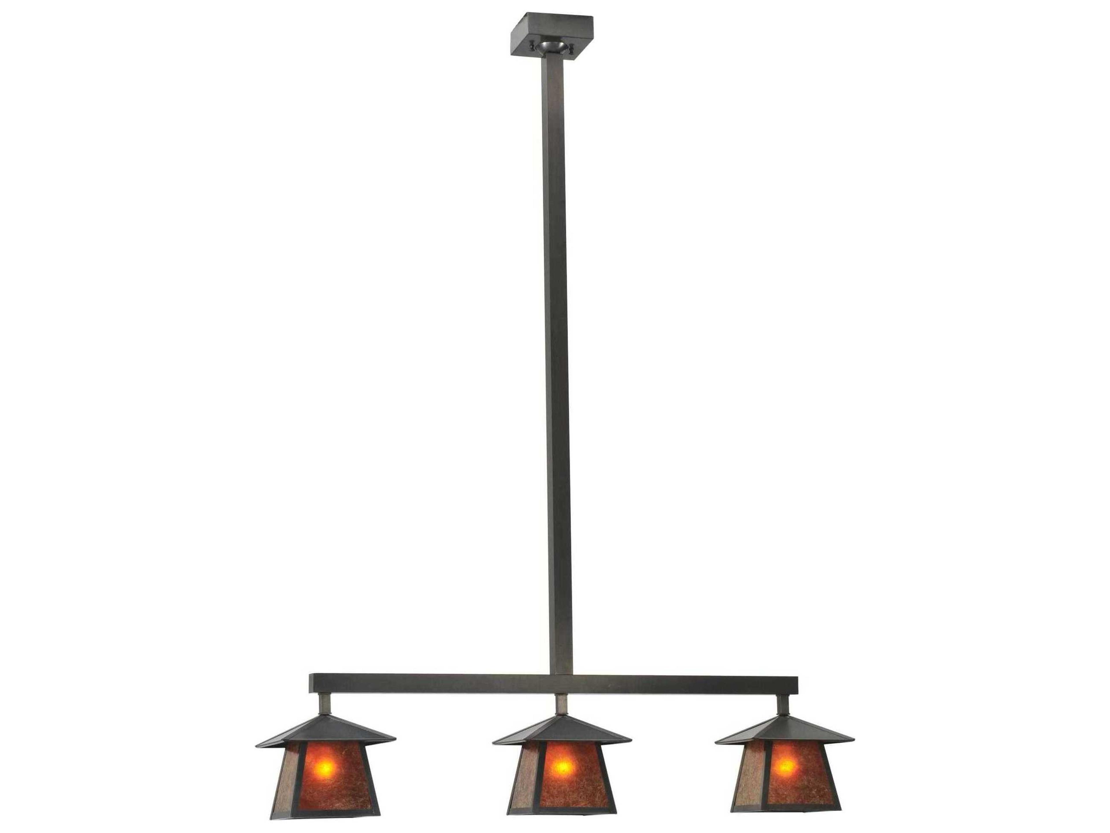Meyda Mission 3-Light Brown Lantern Island Pendant