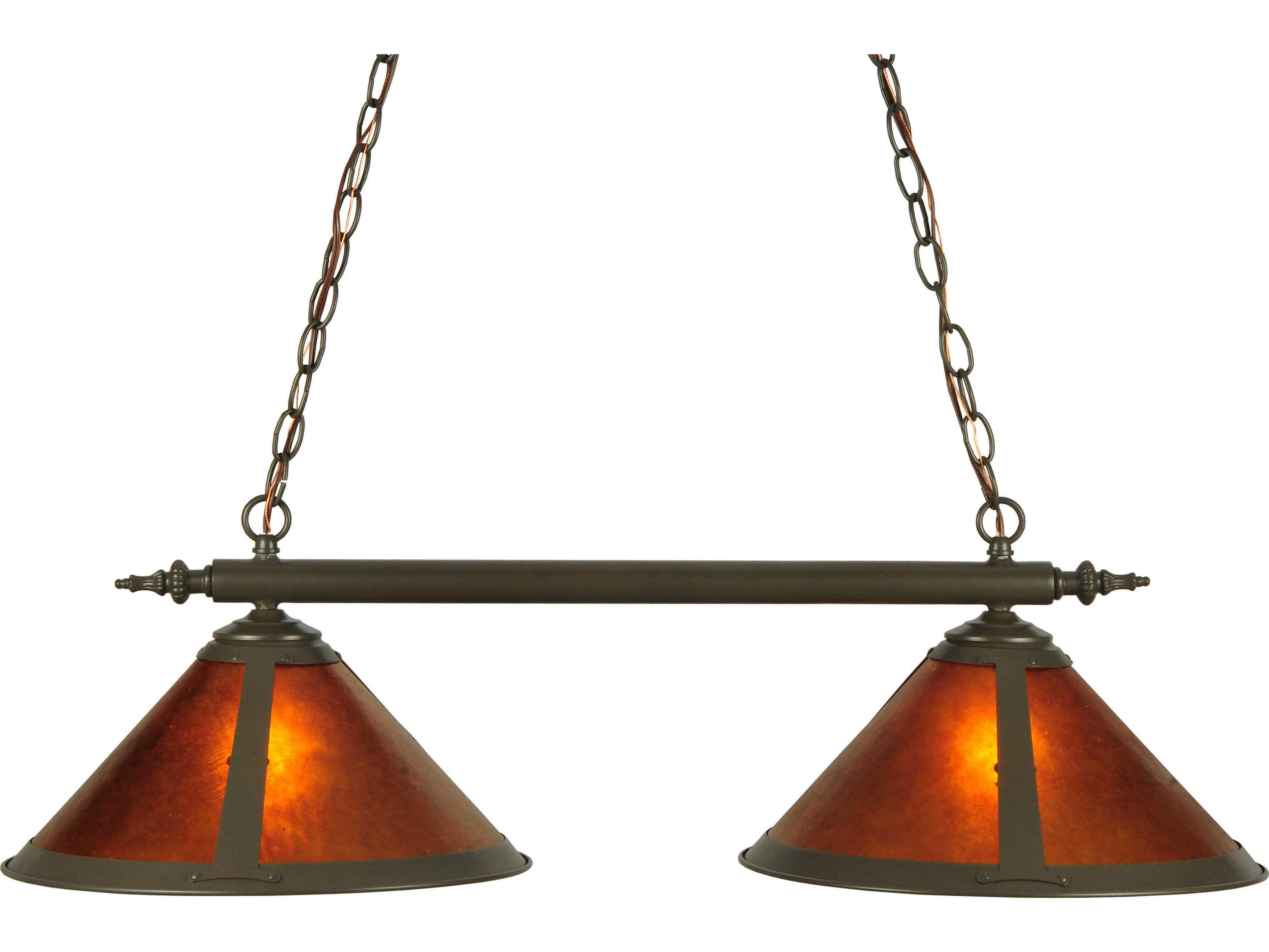 Meyda Mission 2-Light Bronze Bell Island Pendant