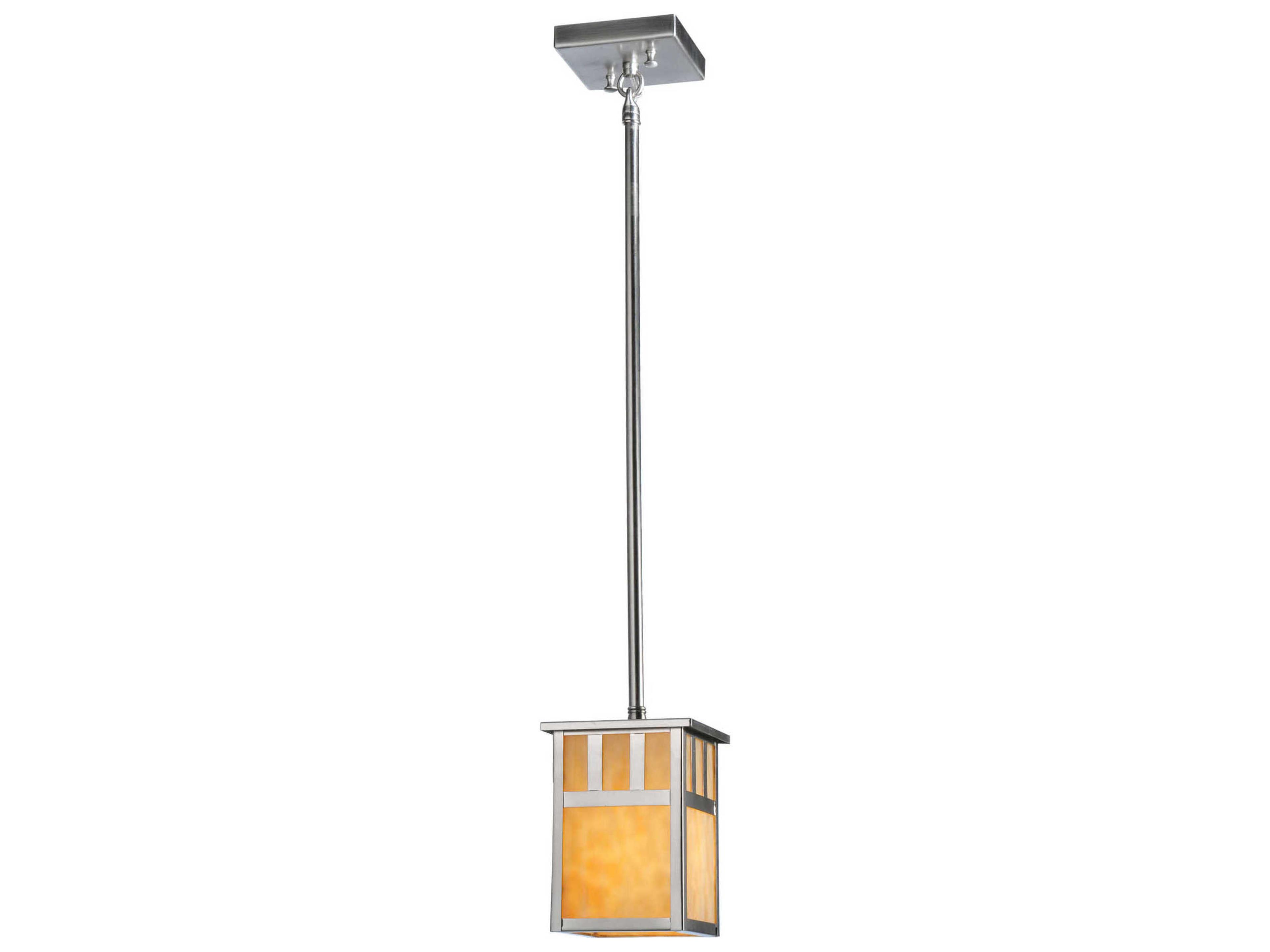 Meyda Mission 1-Light Nickel Geometric Mini Pendant