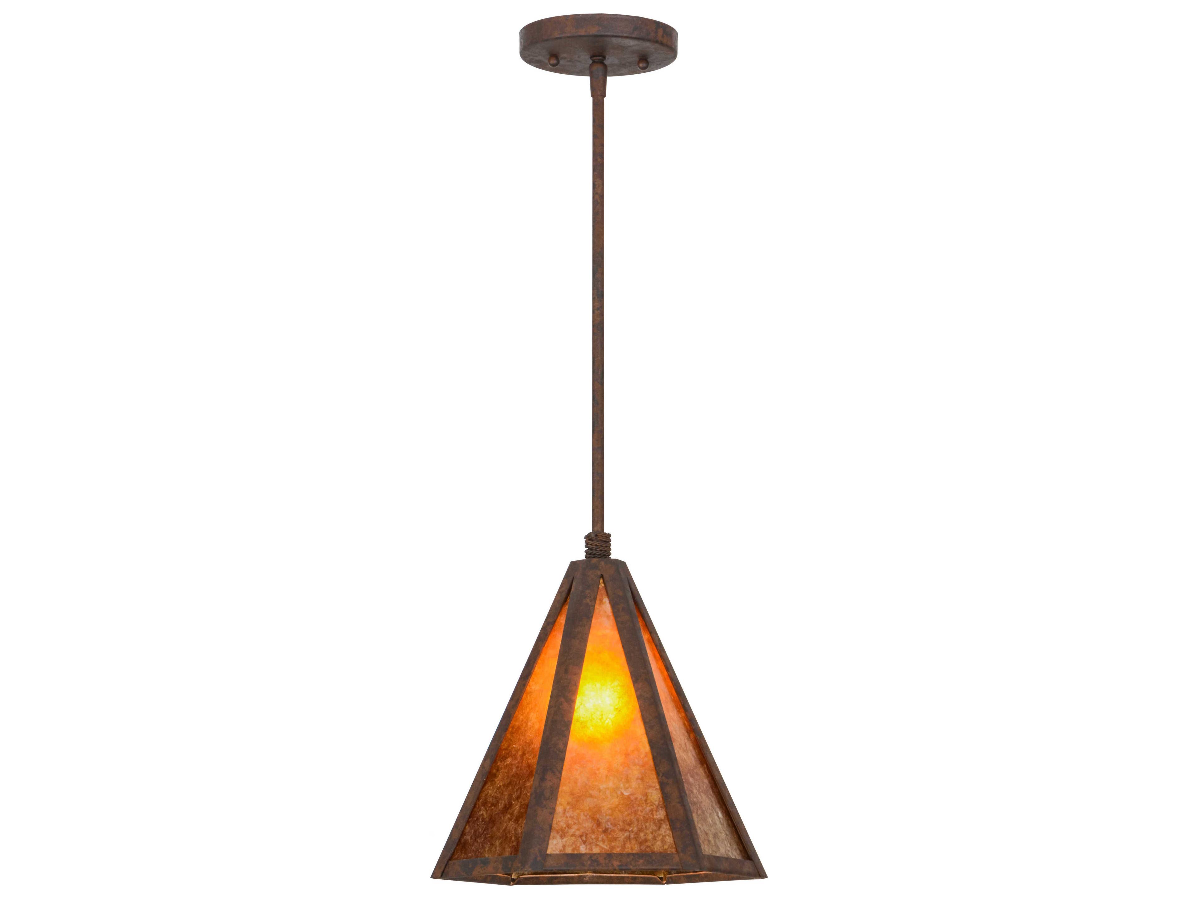 Meyda Mission 1-Light Red Mini Pendant