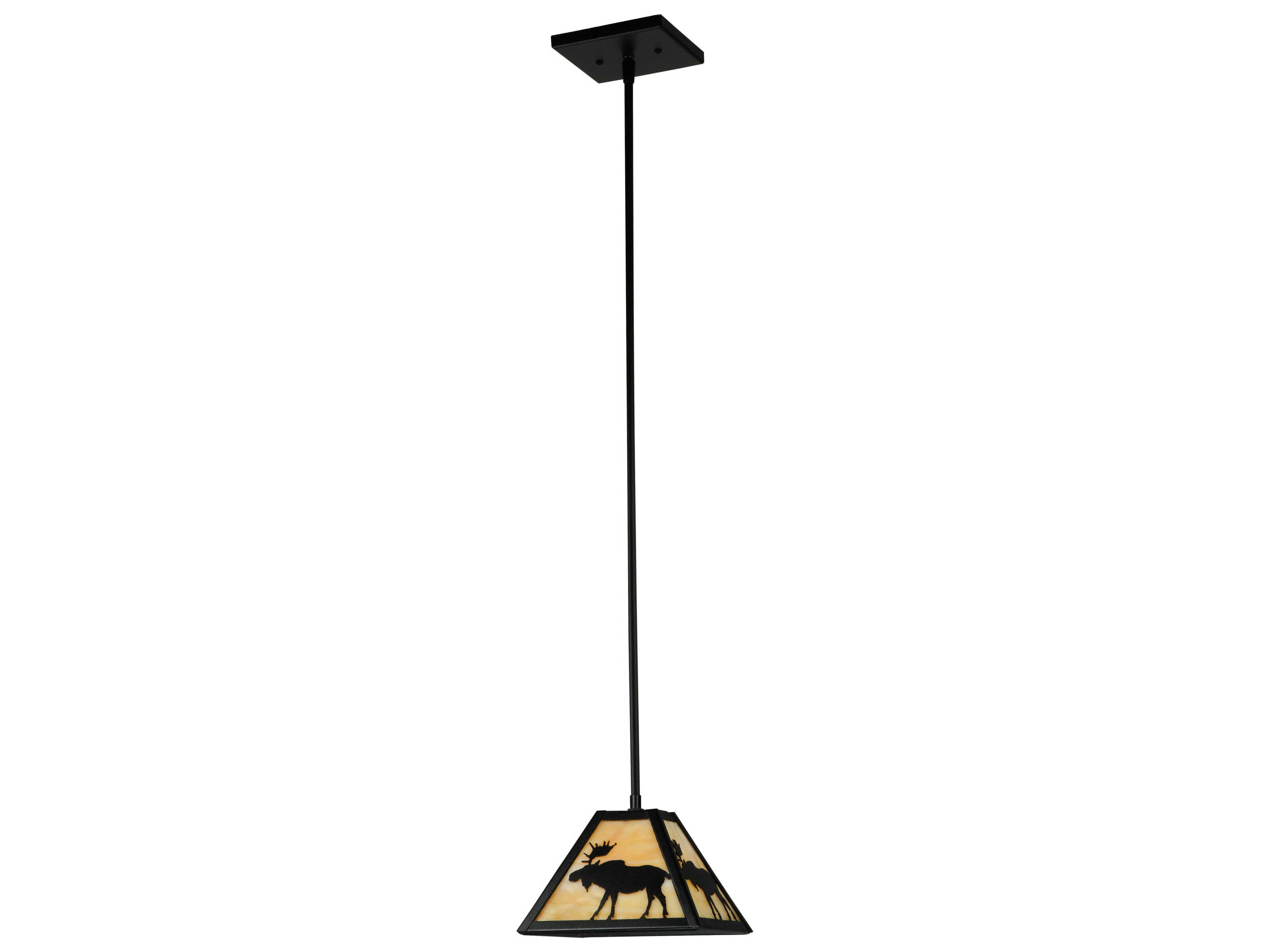 Meyda Lone Moose 1-Light Black Geometric Pendant