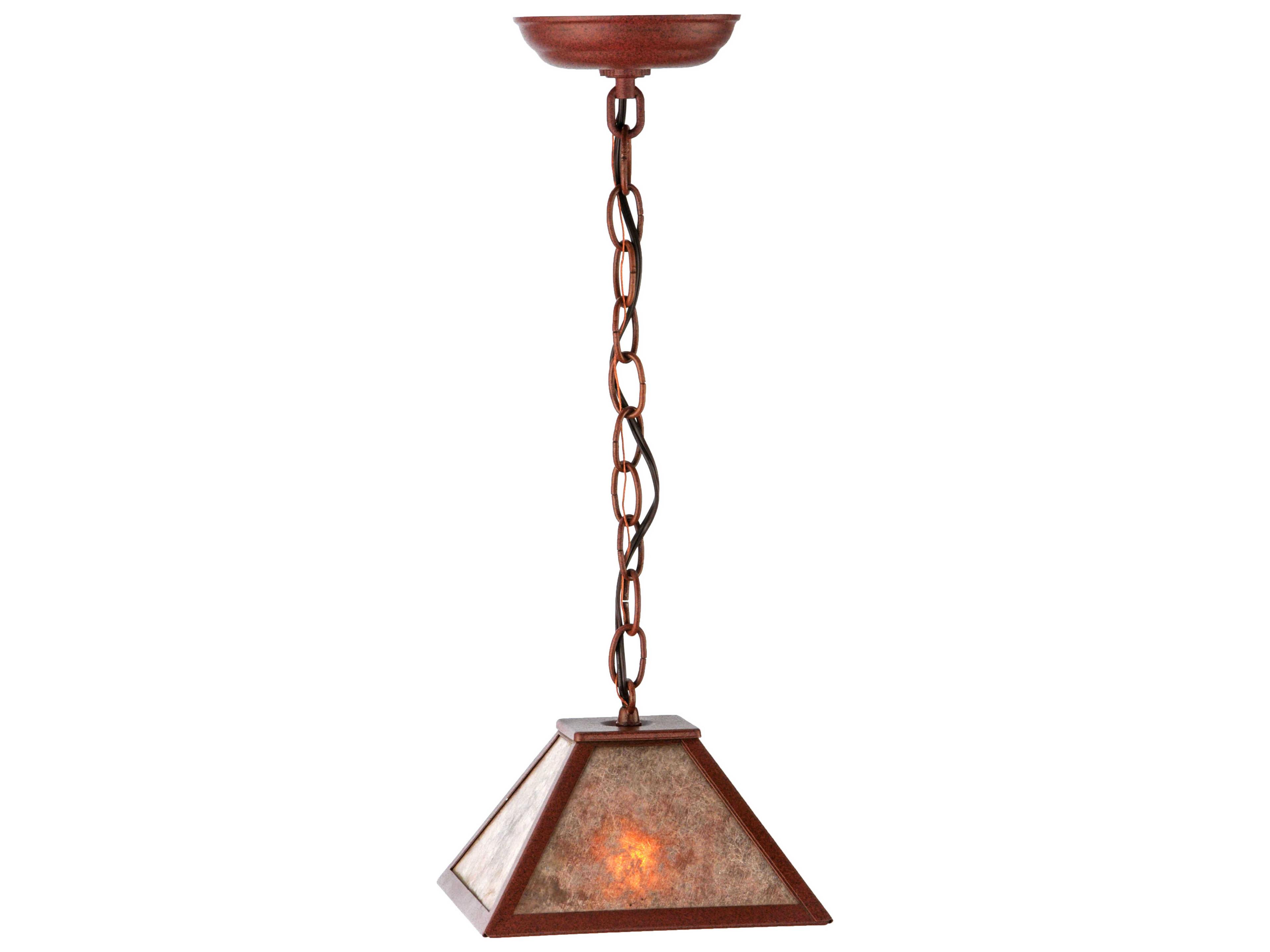 Meyda Mission 1-Light Red Geometric Mini Pendant