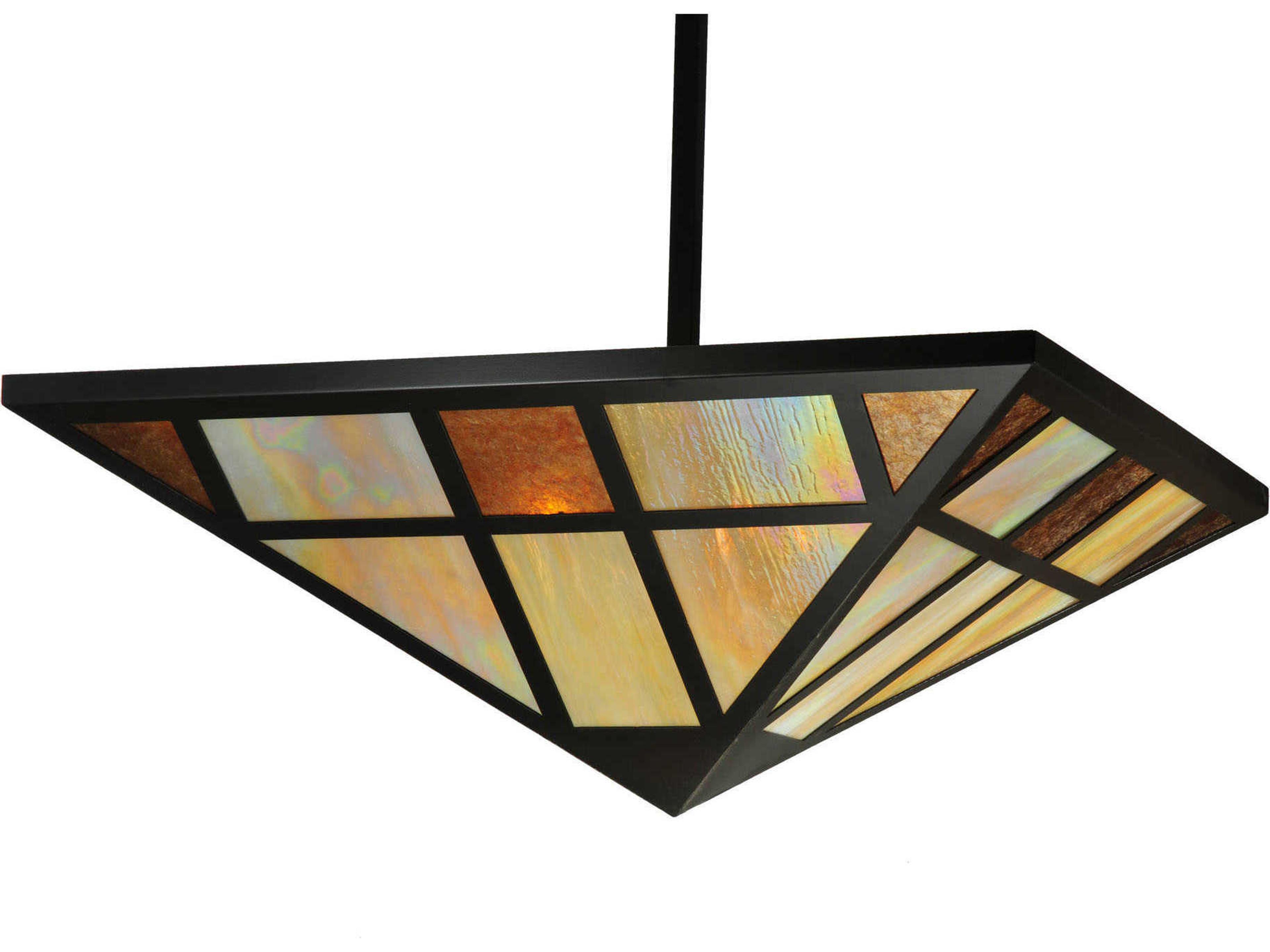 Meyda Mission 4-Light Bronze Geometric Pendant