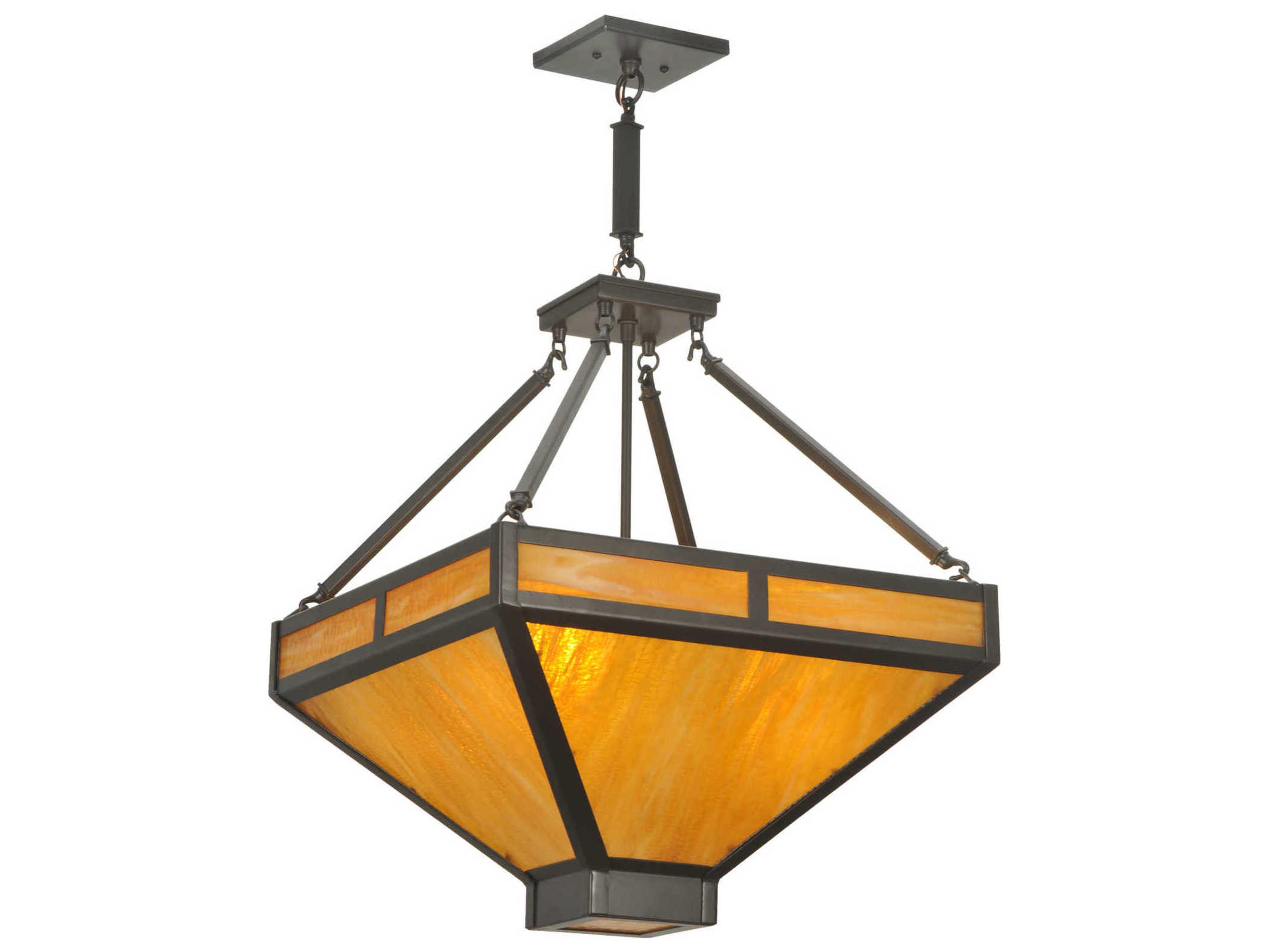 Meyda Mission 4-Light Bronze Geometric Pendant