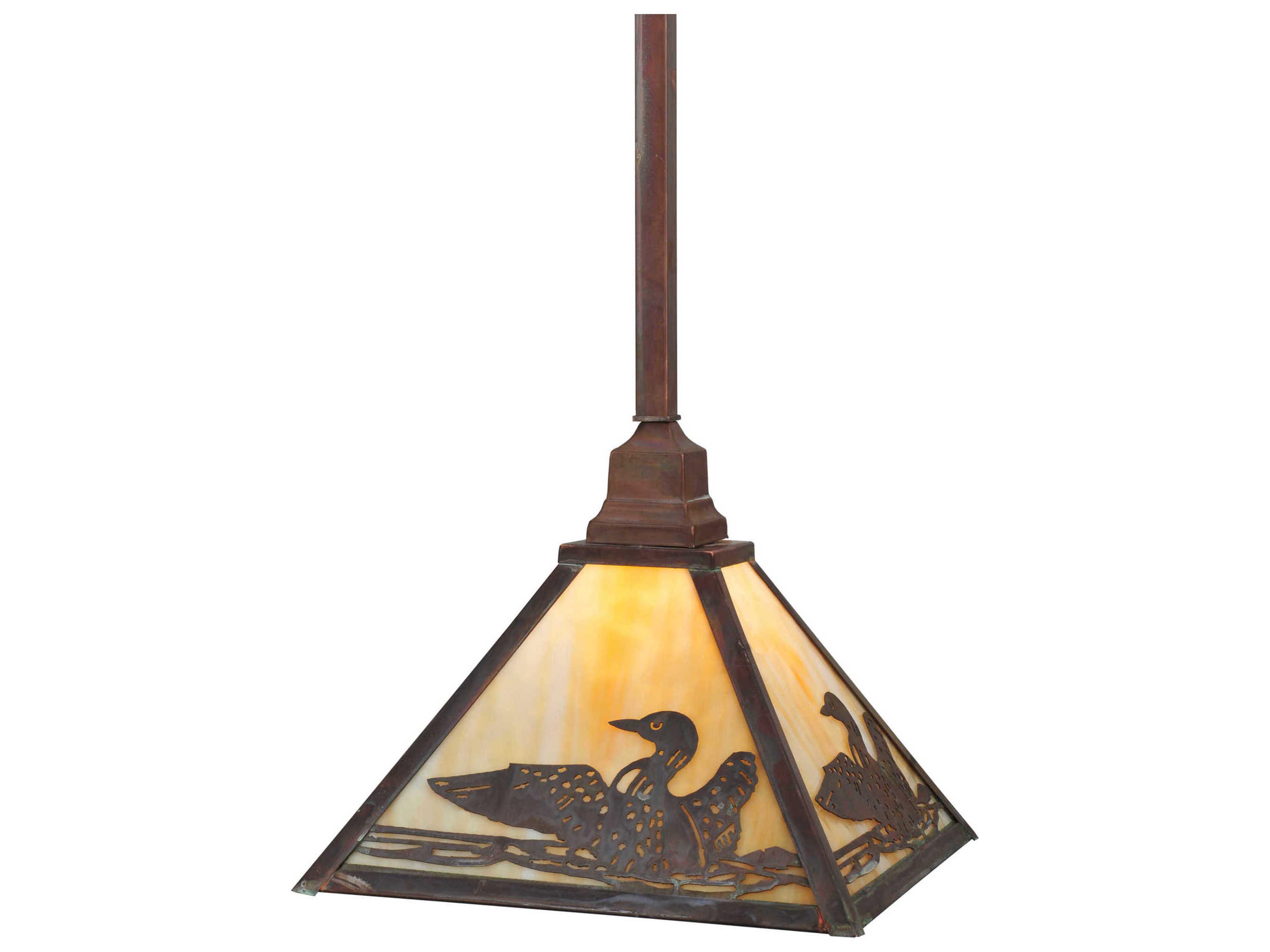 Meyda Mission 1-Light Copper Geometric Pendant