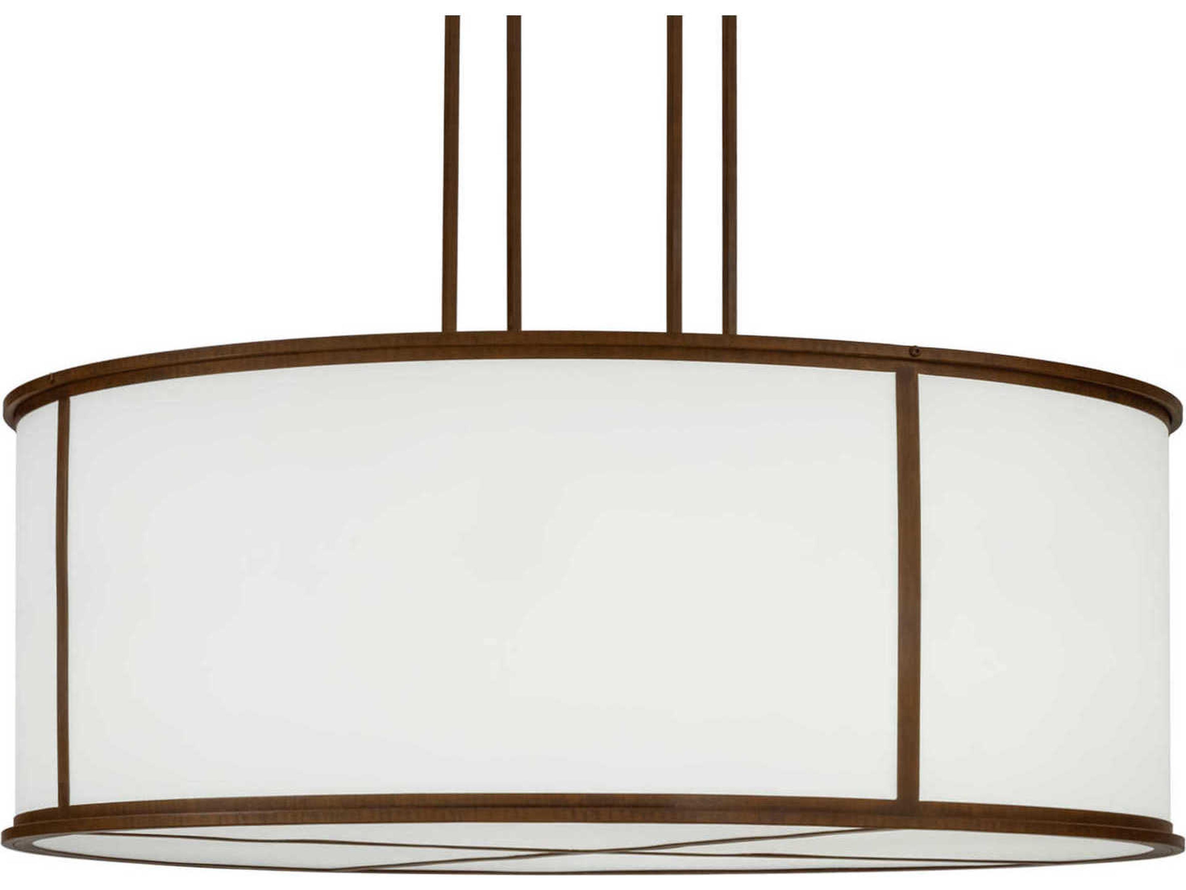 Meyda Mission 1-Light Red Drum Pendant