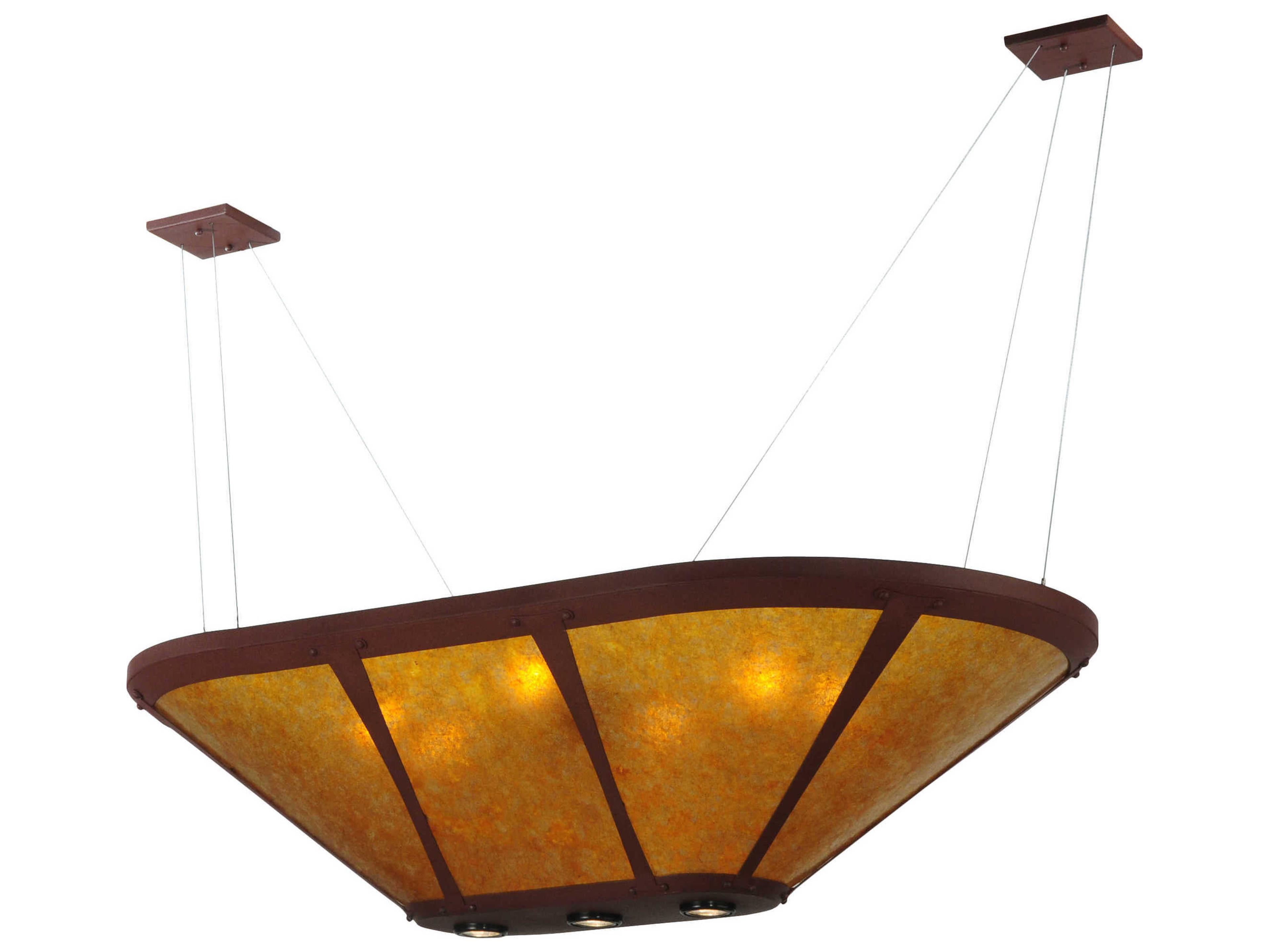 Meyda Mission 6-Light Red Bowl Pendant