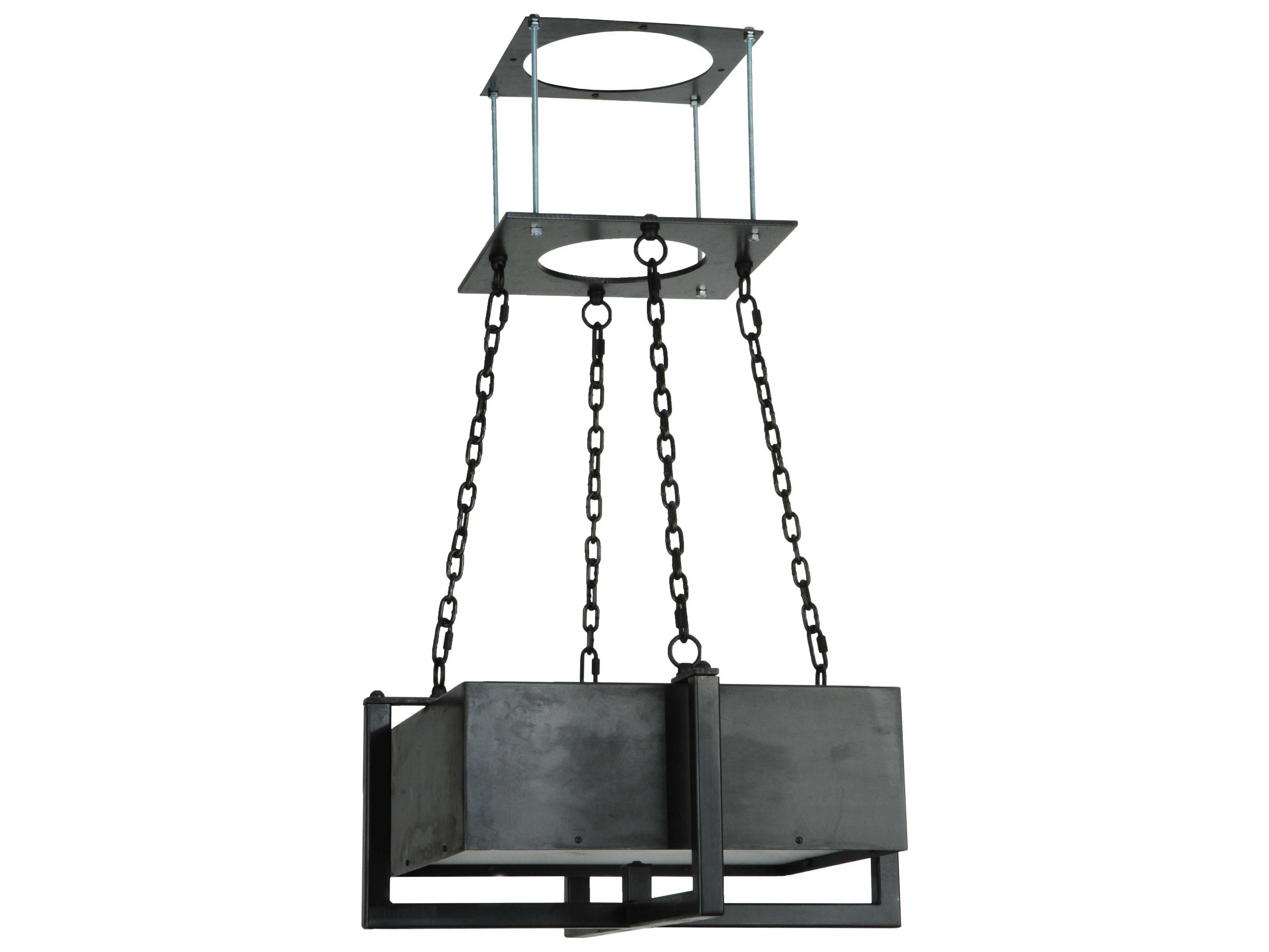 Meyda Mission 1-Light Black Geometric Pendant