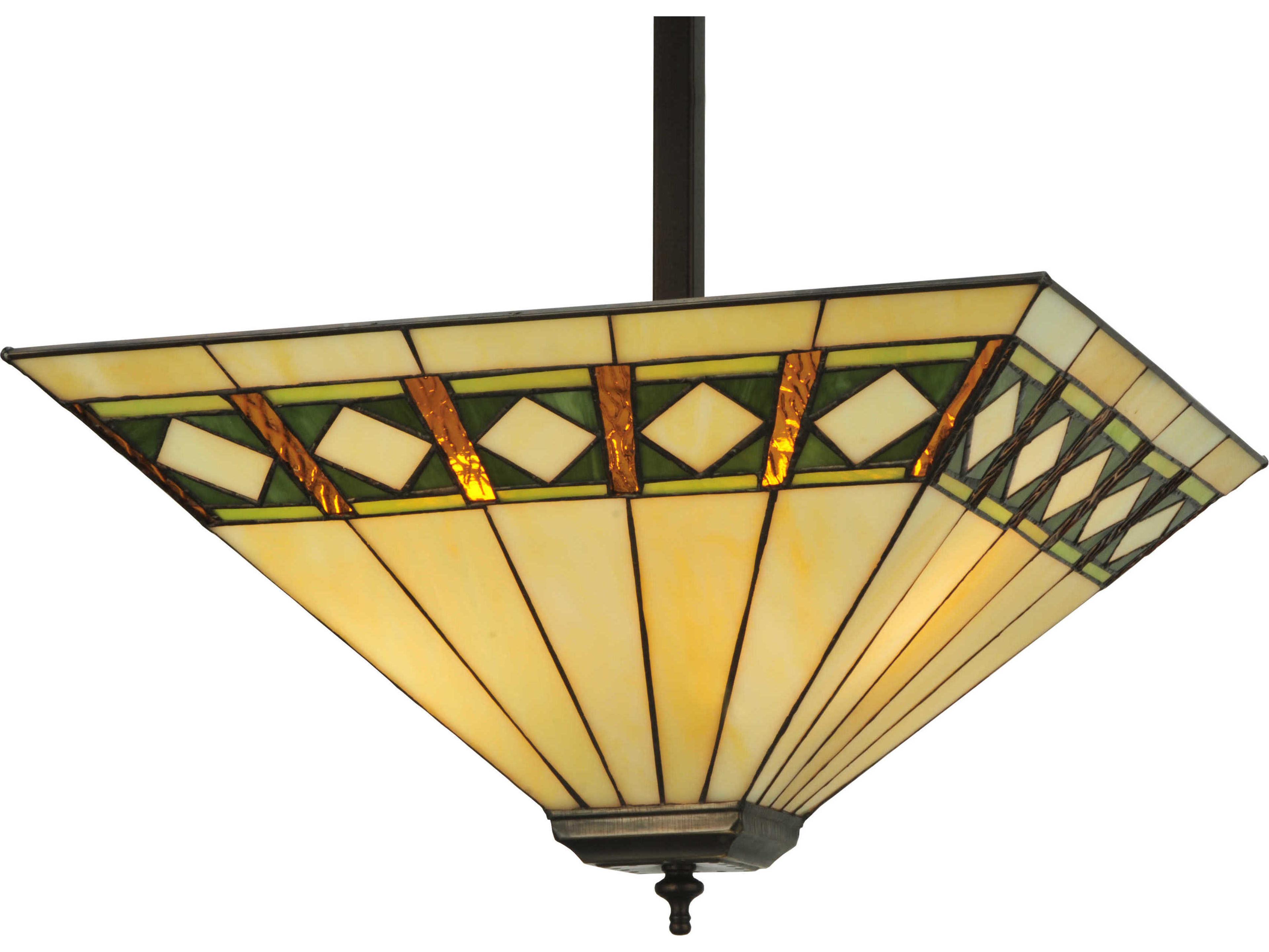 Meyda Diamond Band Mission Inverted 3-light Pendant