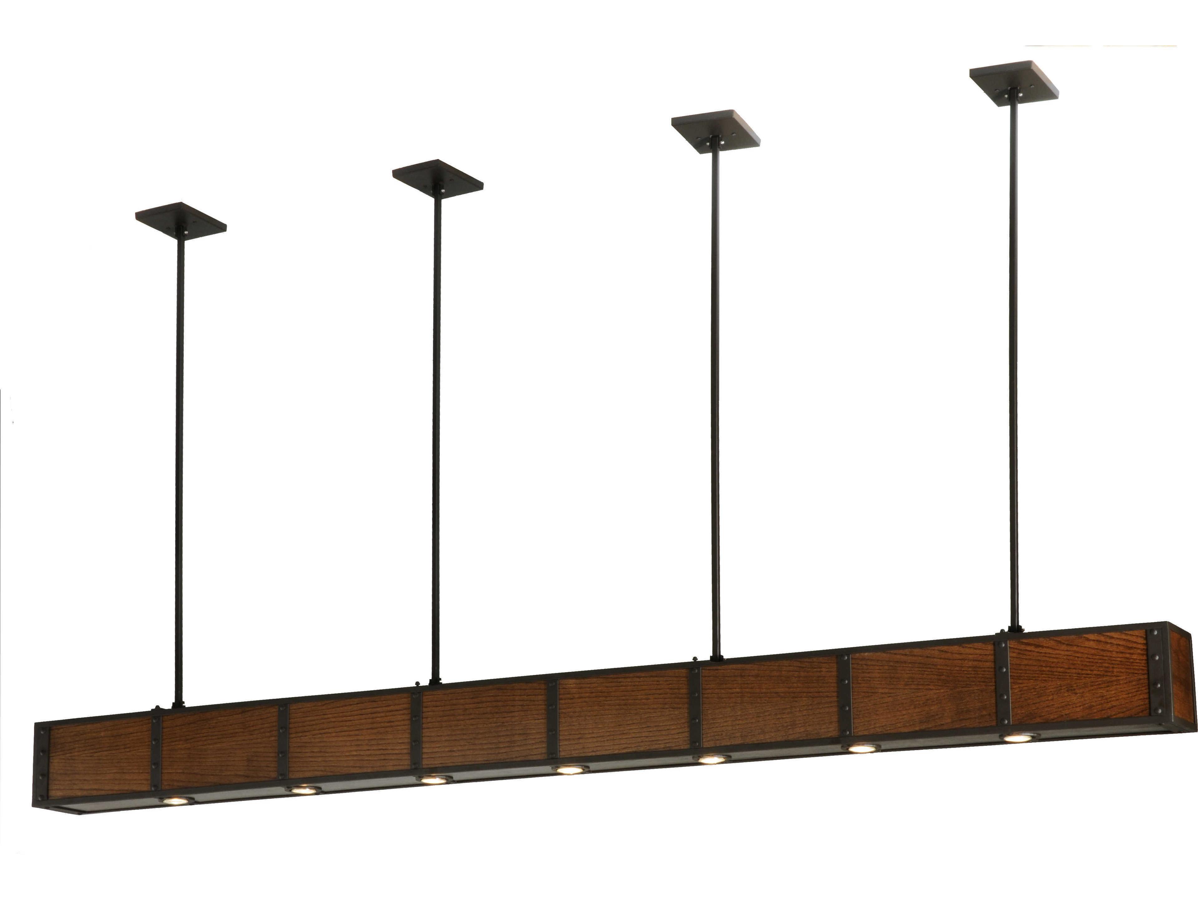 Meyda Mission 7-Light Brown Linear Pendant