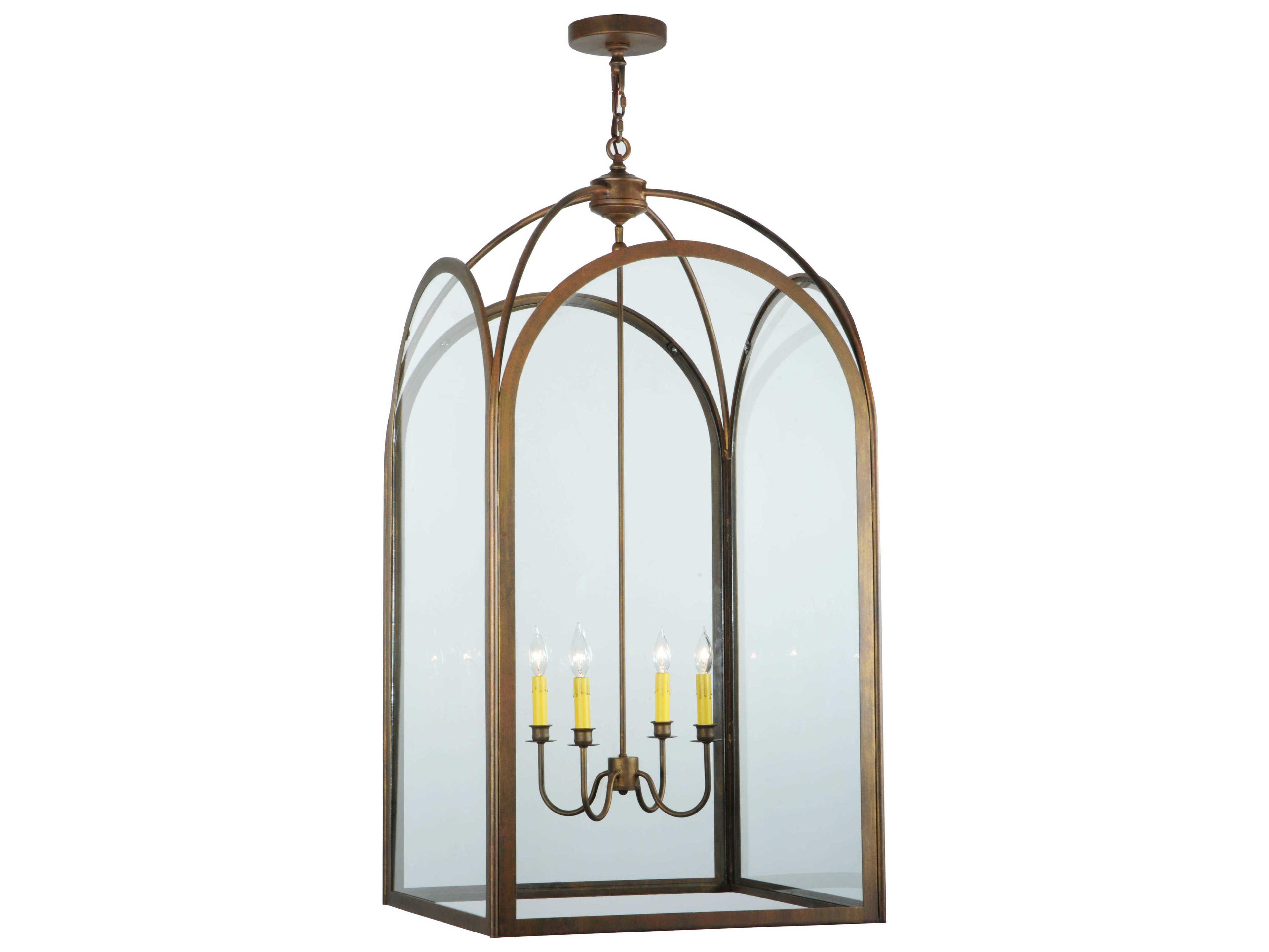 Meyda Mission 4-Light Copper Pendant