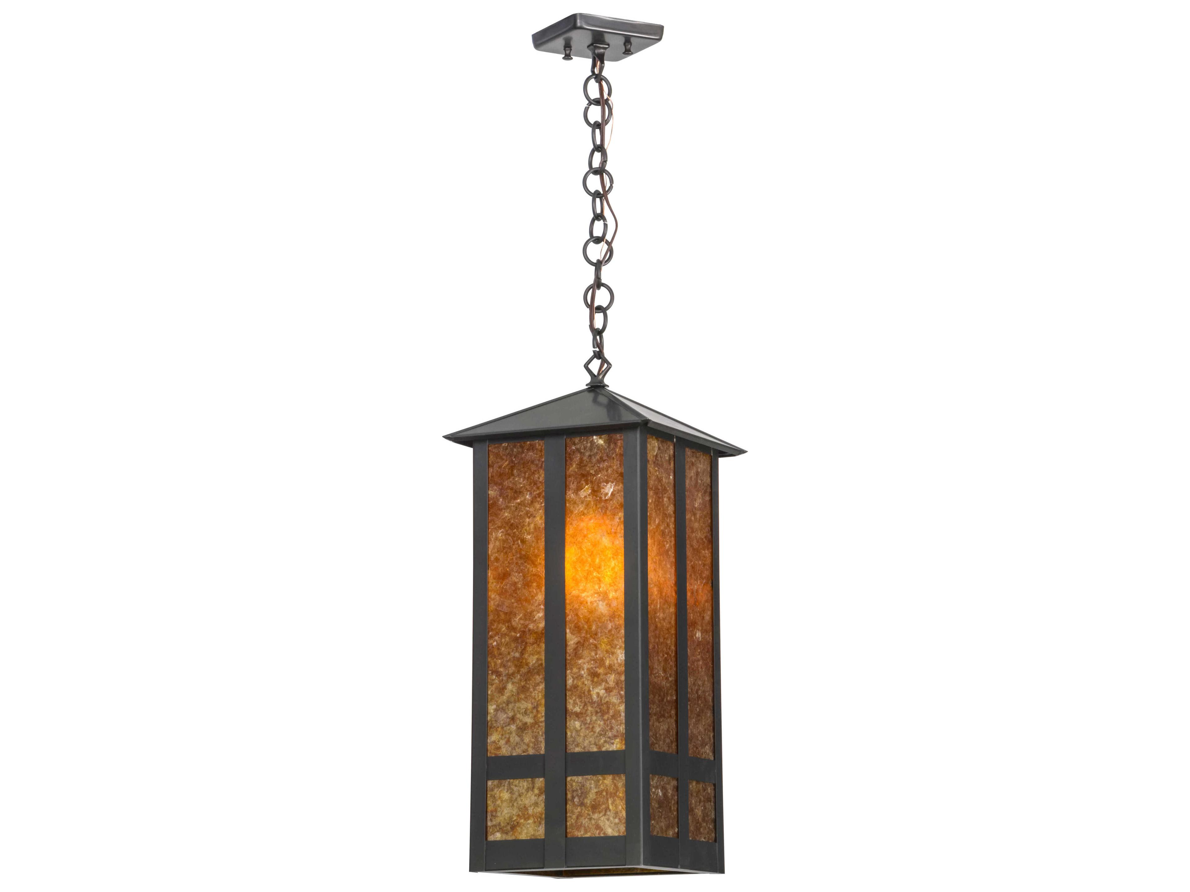 Meyda Mission 1-Light Brown Geometric Lantern Pendant