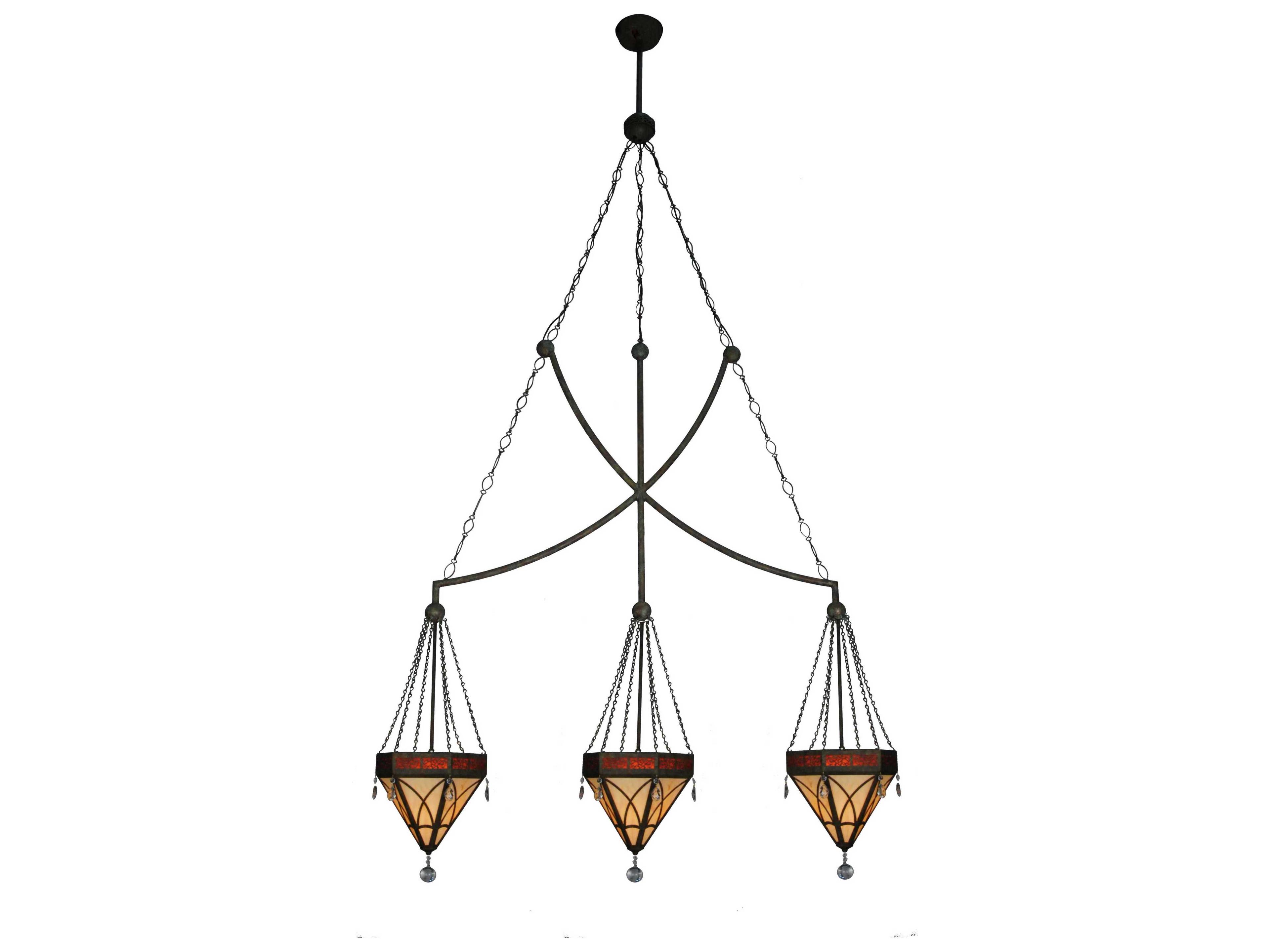 Meyda Mission 3-Light Black Pendant