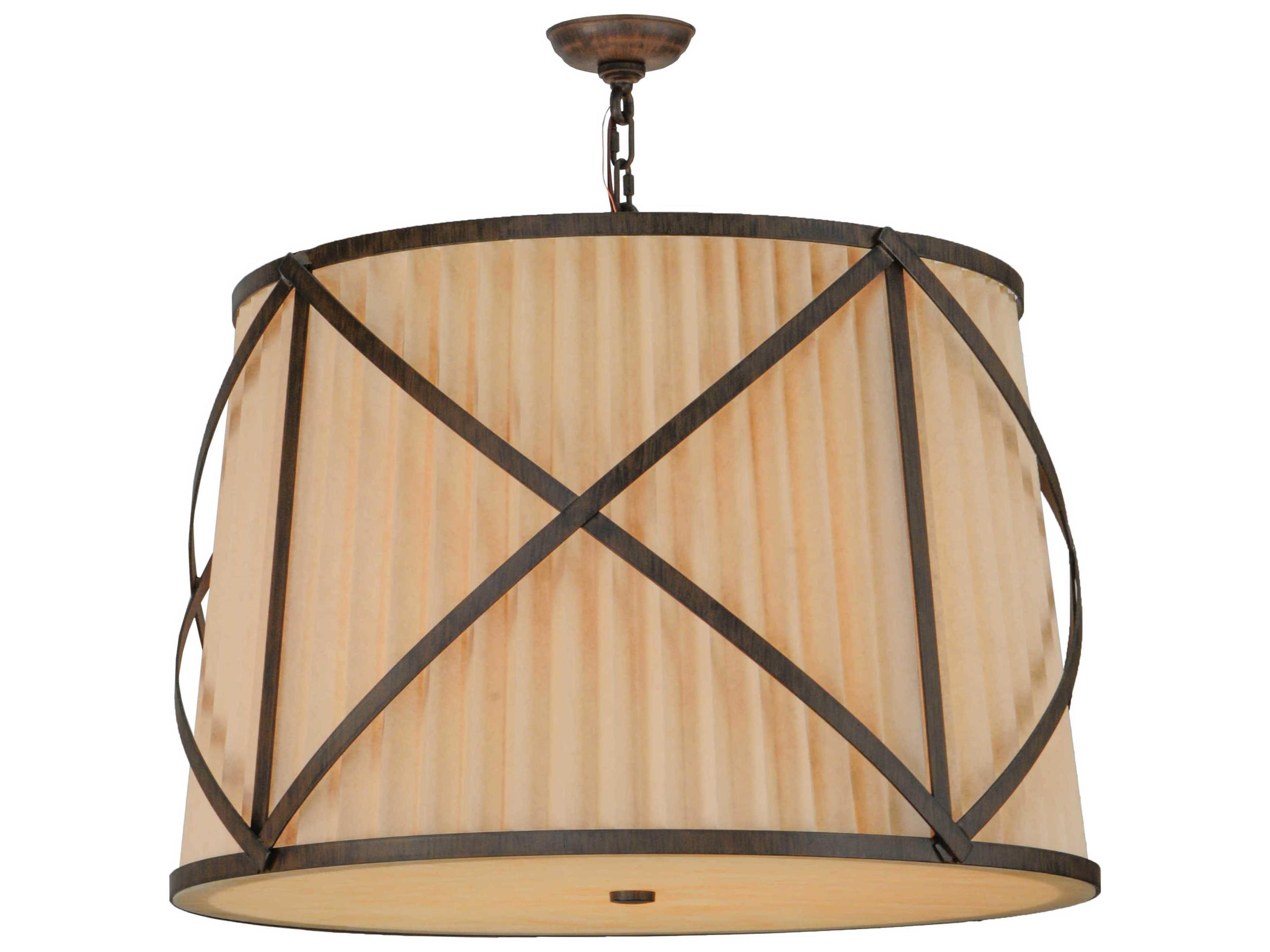 Meyda Mission 4-Light Bronze Drum Pendant