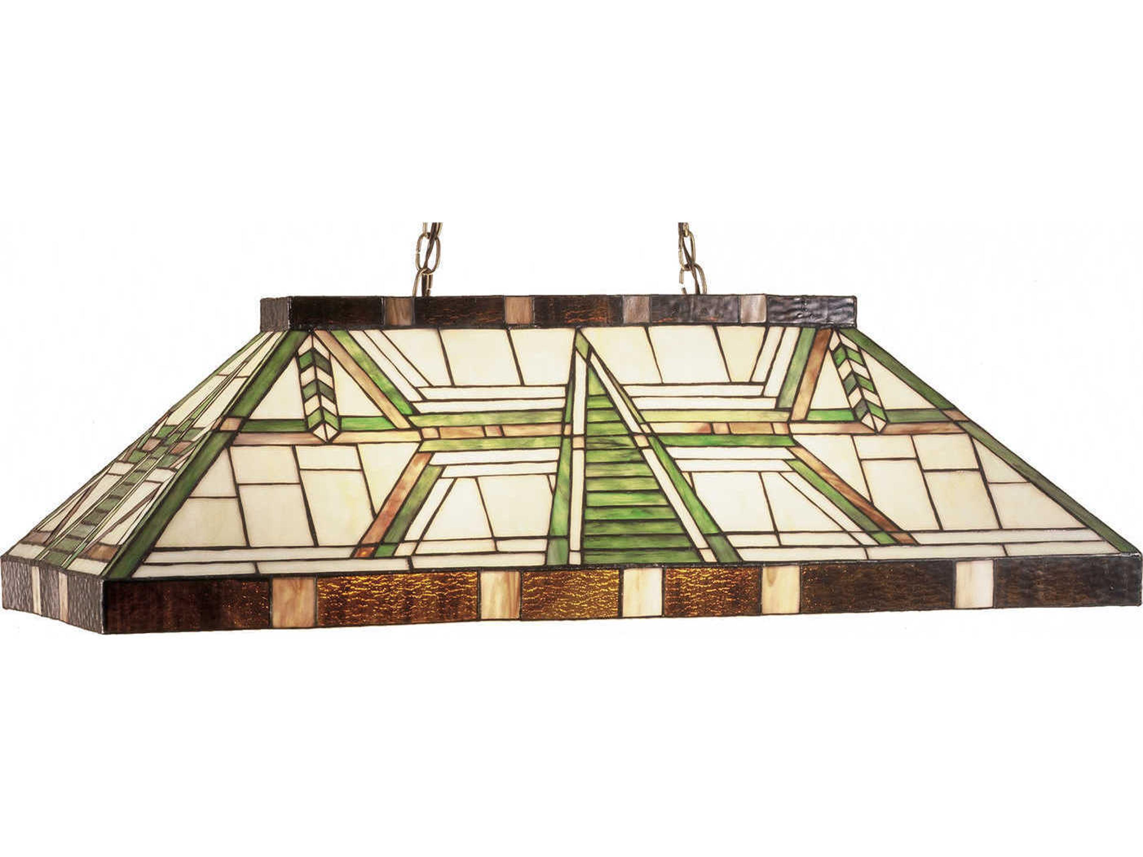 Meyda Mission 6-Light Bronze Tiffany Pendant