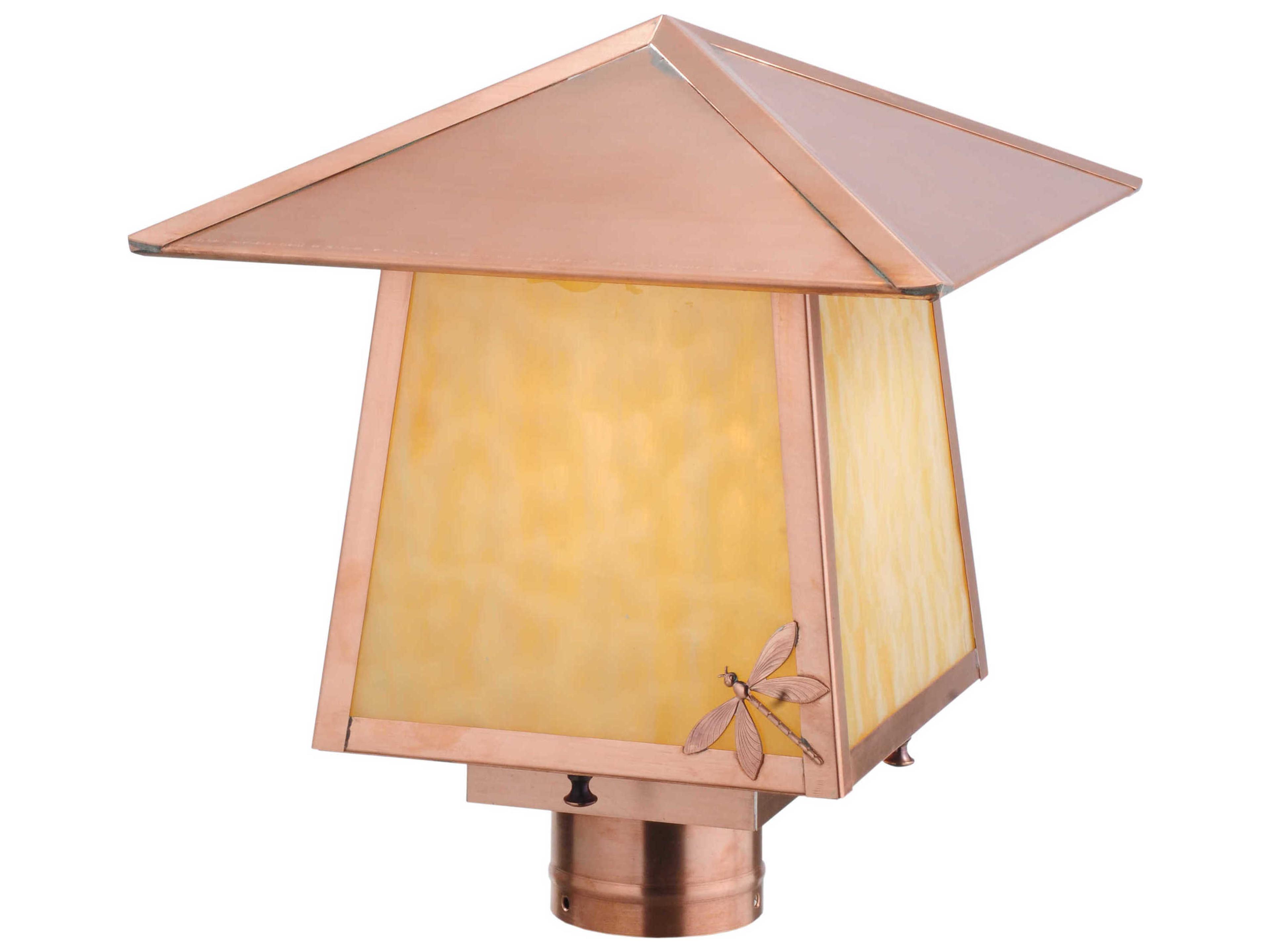 Stillwater Natural Copper Dragonfly Outdoor Post Mount Light