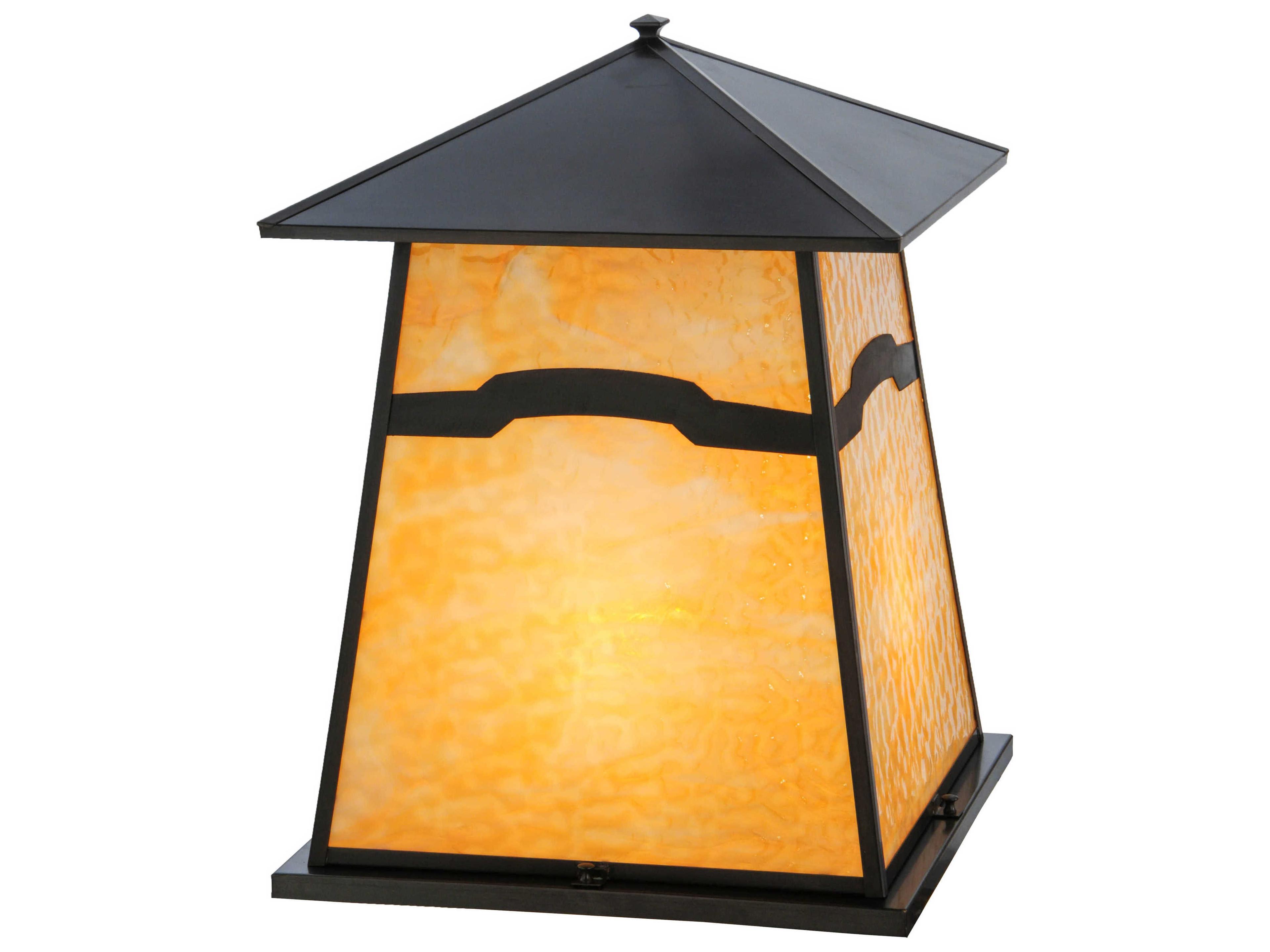 Stillwater Mountain View Beige Glass Craftsman 4 - Light Outdoor Pier Mount Light