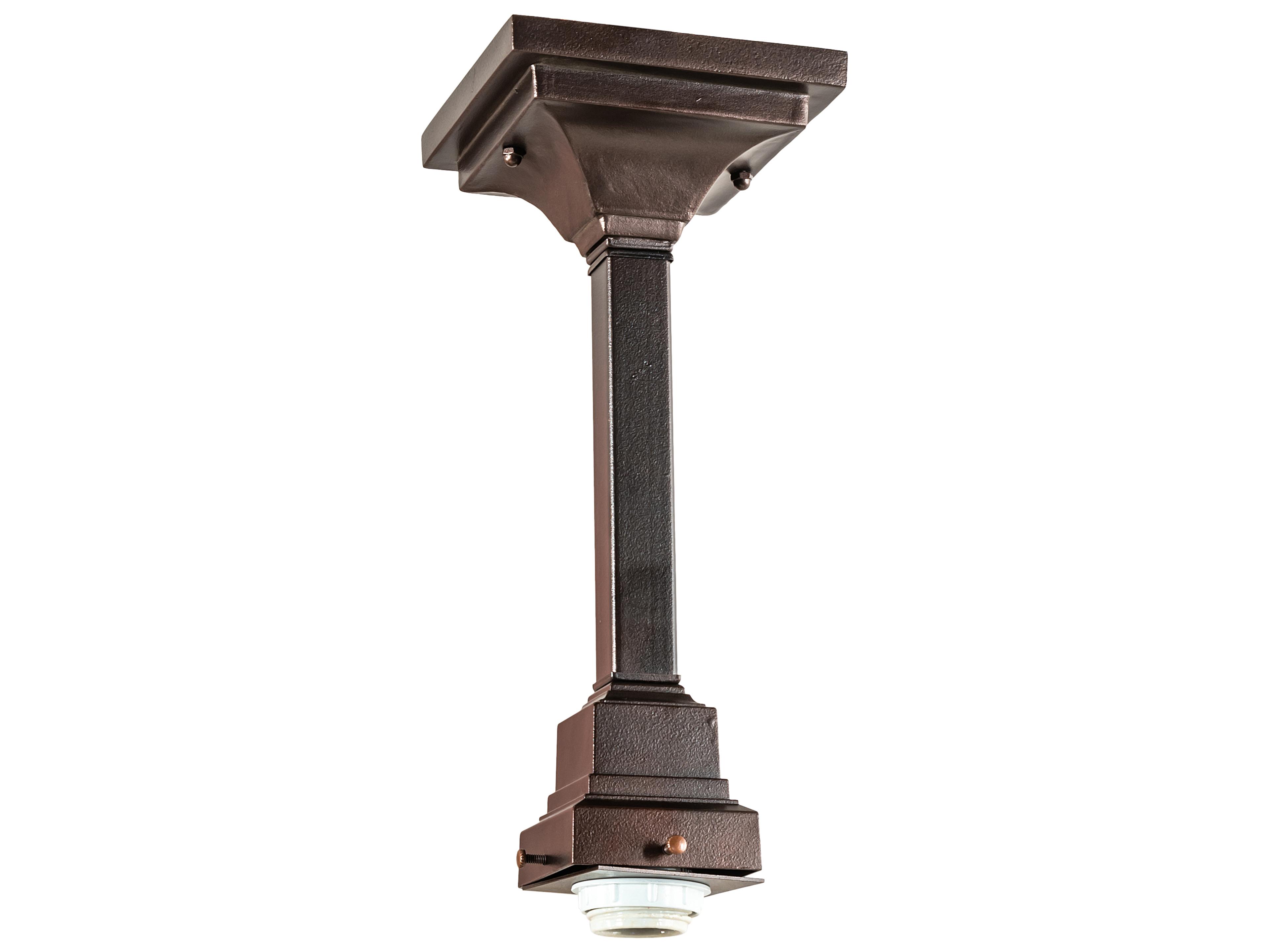 Meyda Mission 1-Light Mahogany Bronze Semi Flush Mount