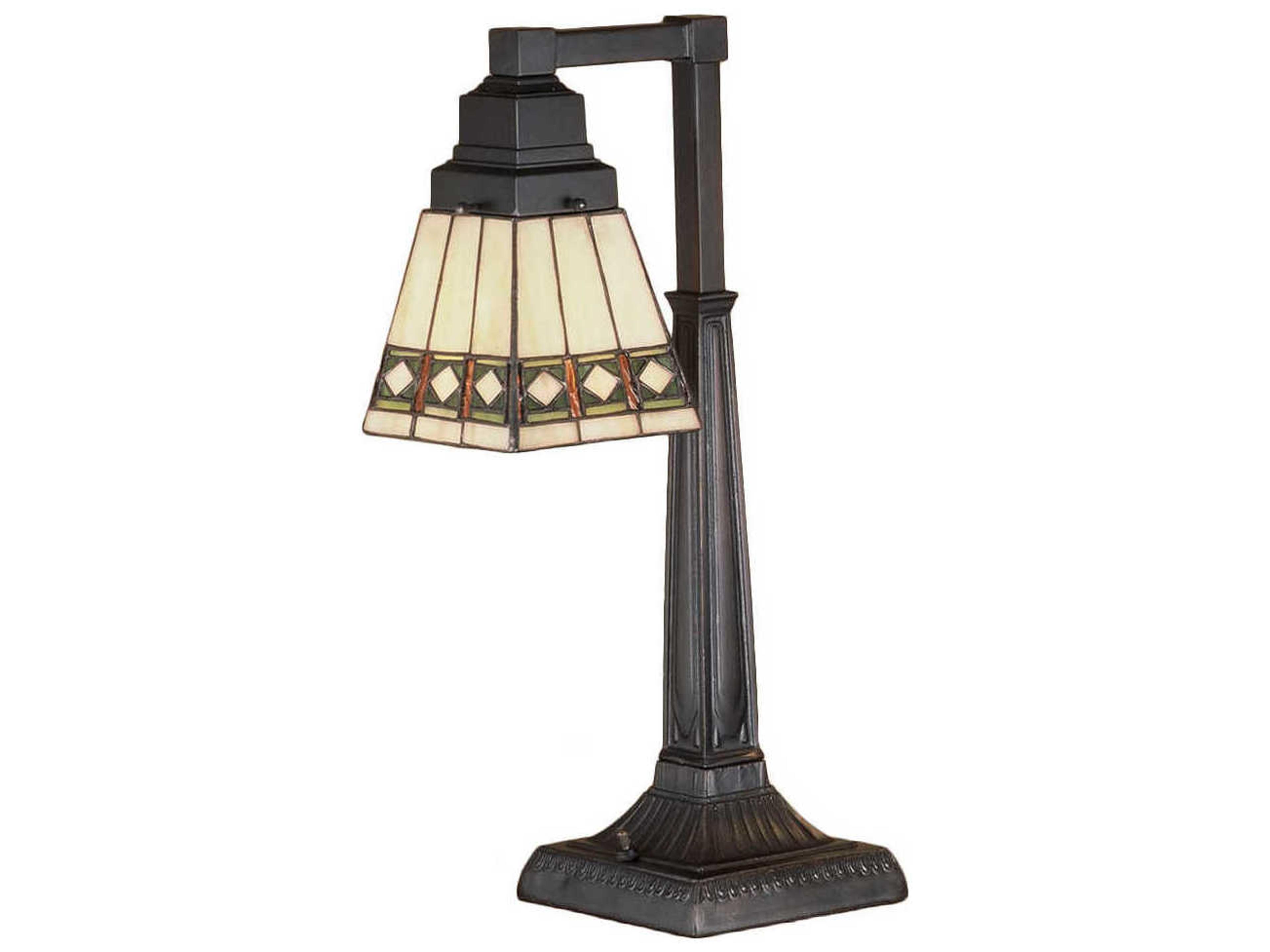 Meyda Diamond Mission Bronze Tiffany Table Lamp