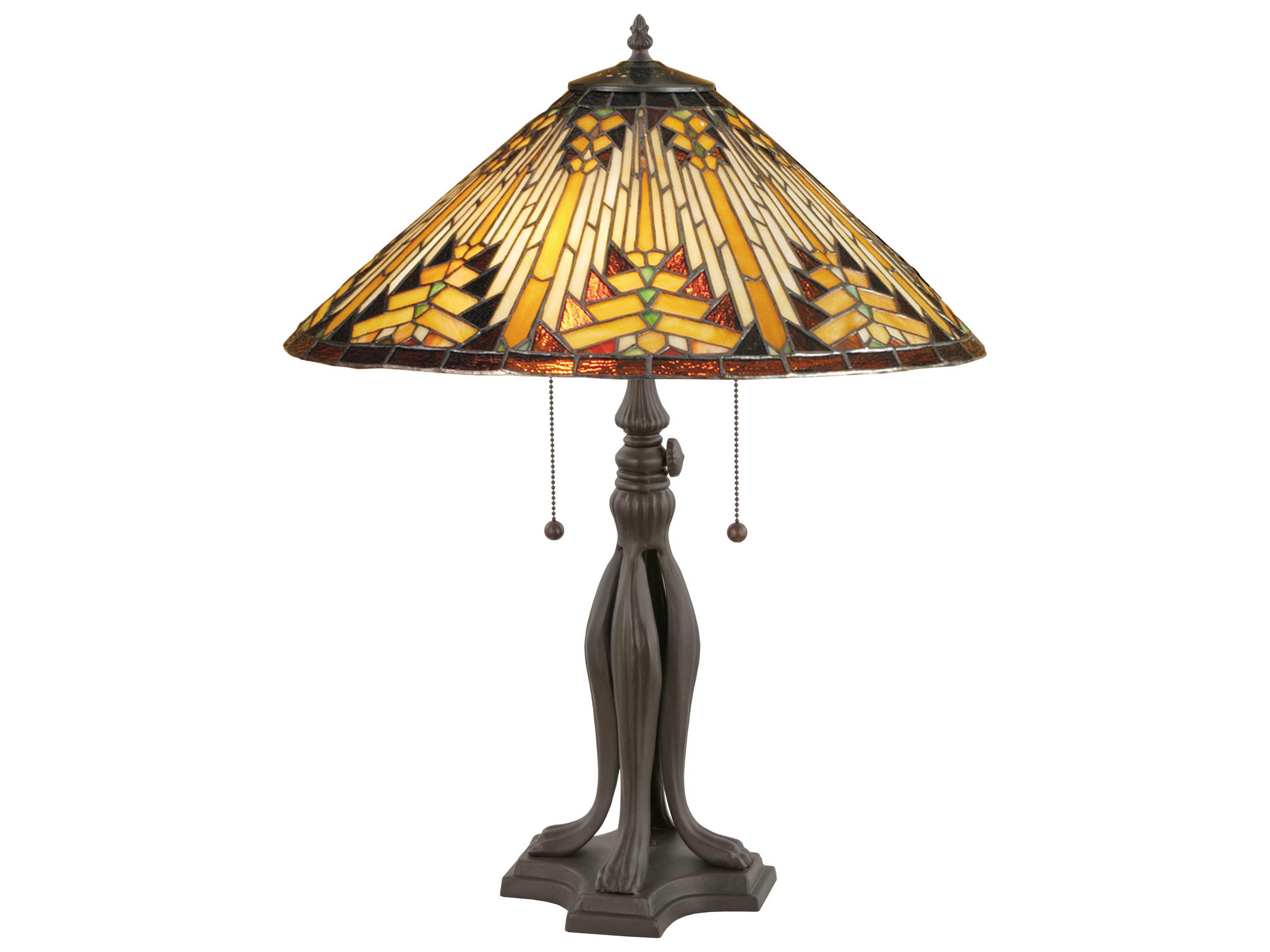 Meyda Nuevo Mission Bronze Tiffany Table Lamp