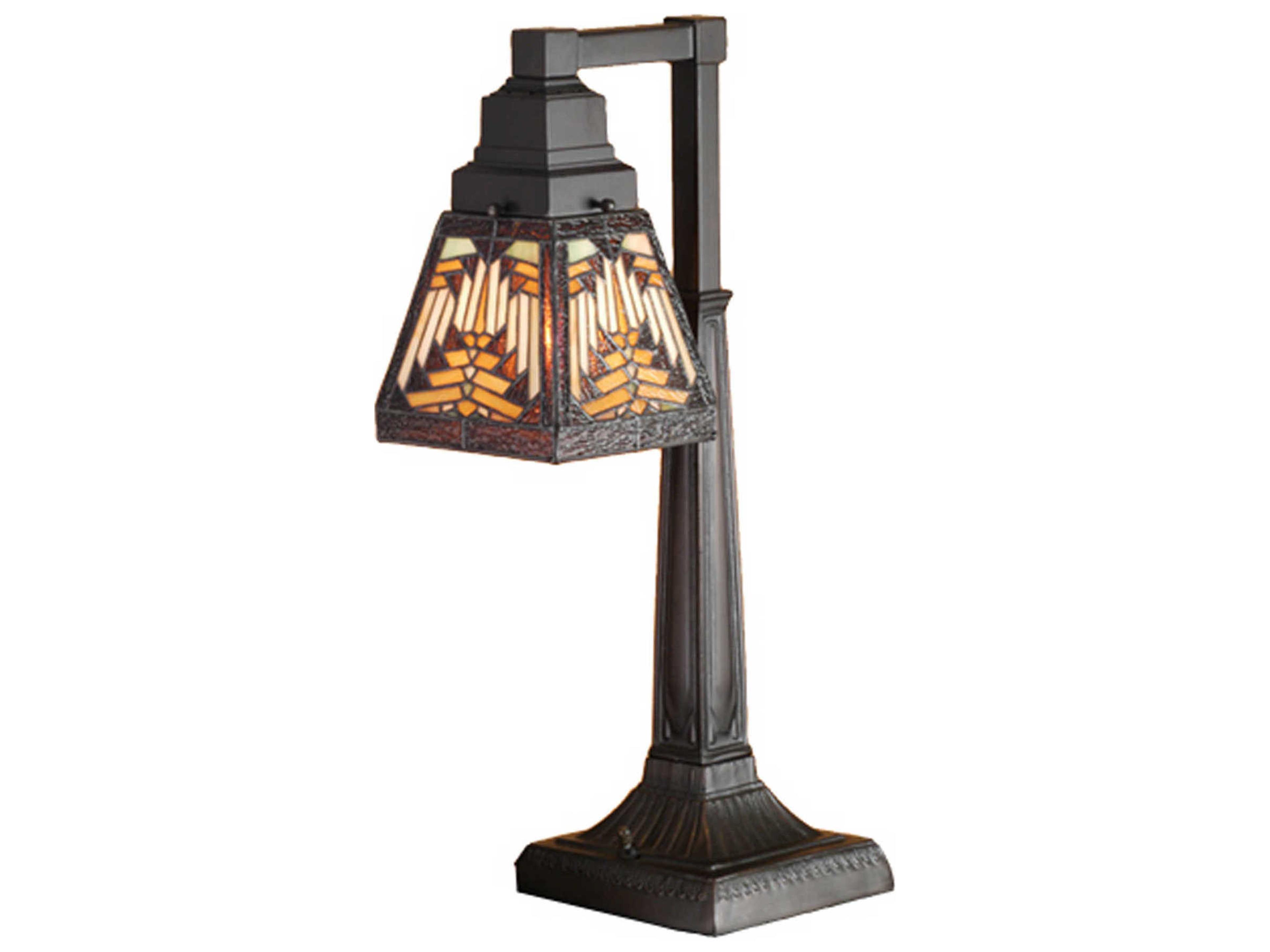 Meyda Nuevo Mission Beige Bronze Tiffany Table Lamp