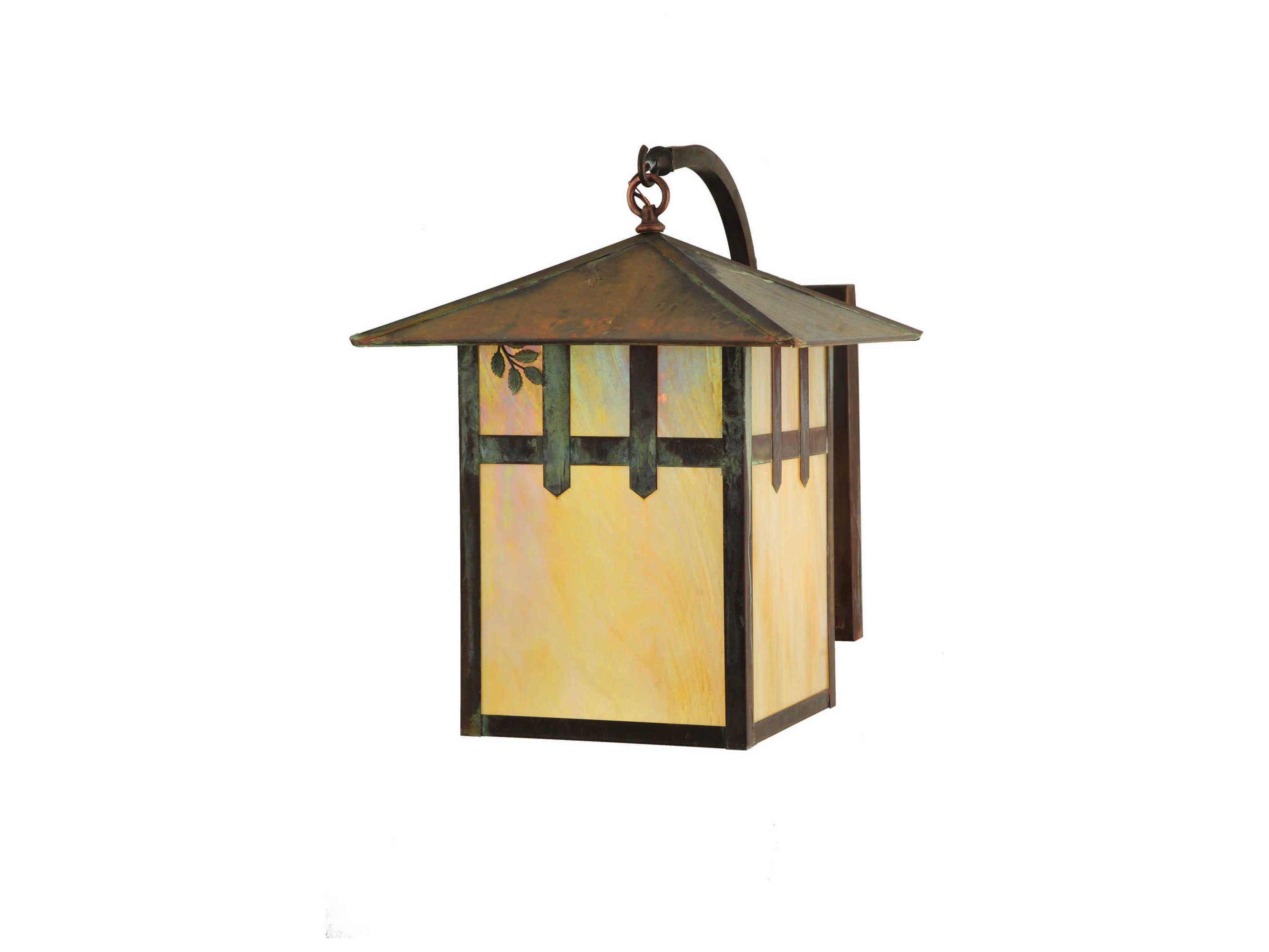 Seneca Double Cross Mission with Branch Curved Arm Outdoor Wall Light