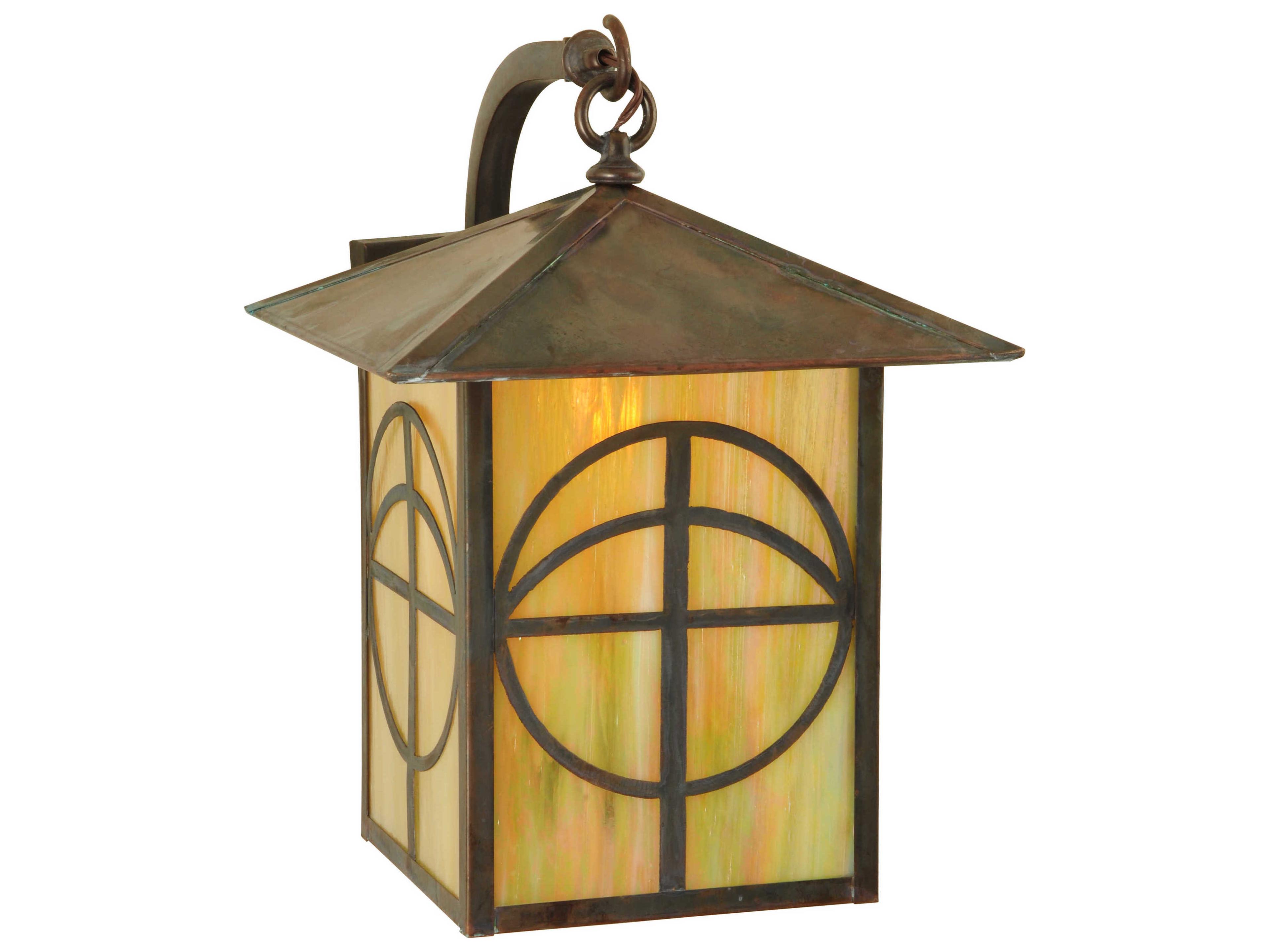 Seneca Circle Cross Curved Arm Outdoor Wall Light