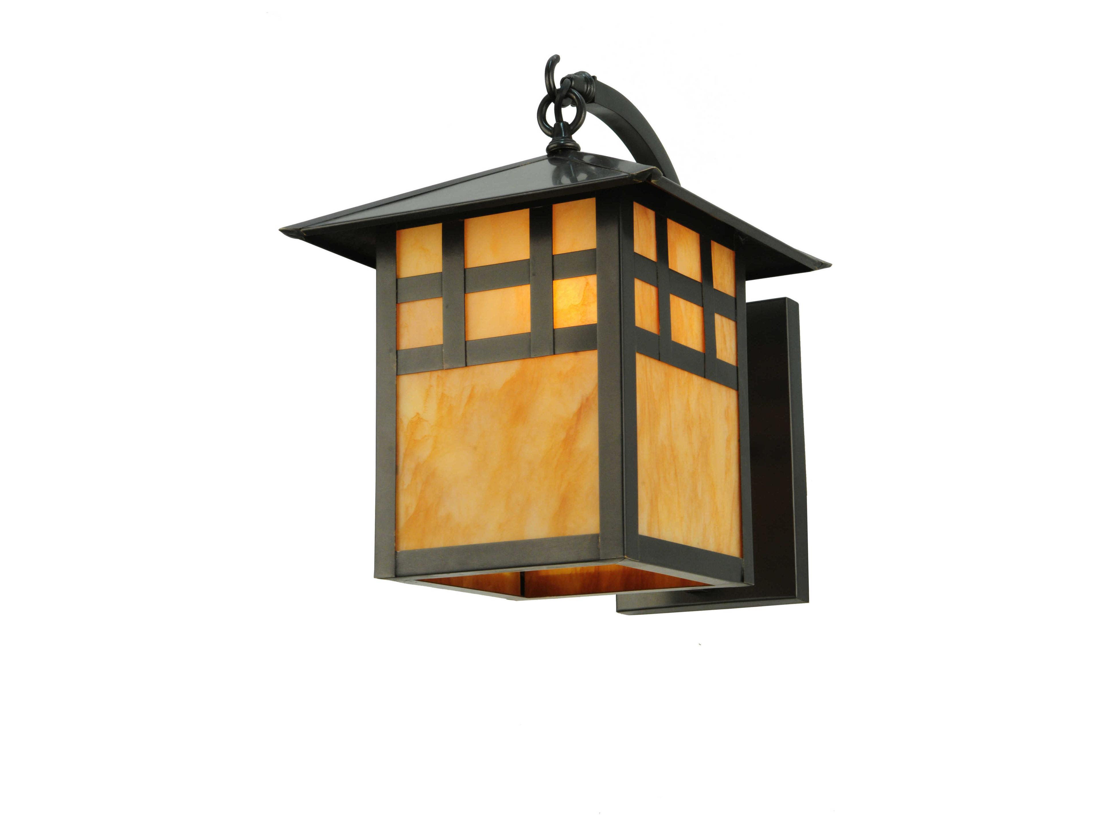 Seneca Window Pane Curved Arm Outdoor Wall Light