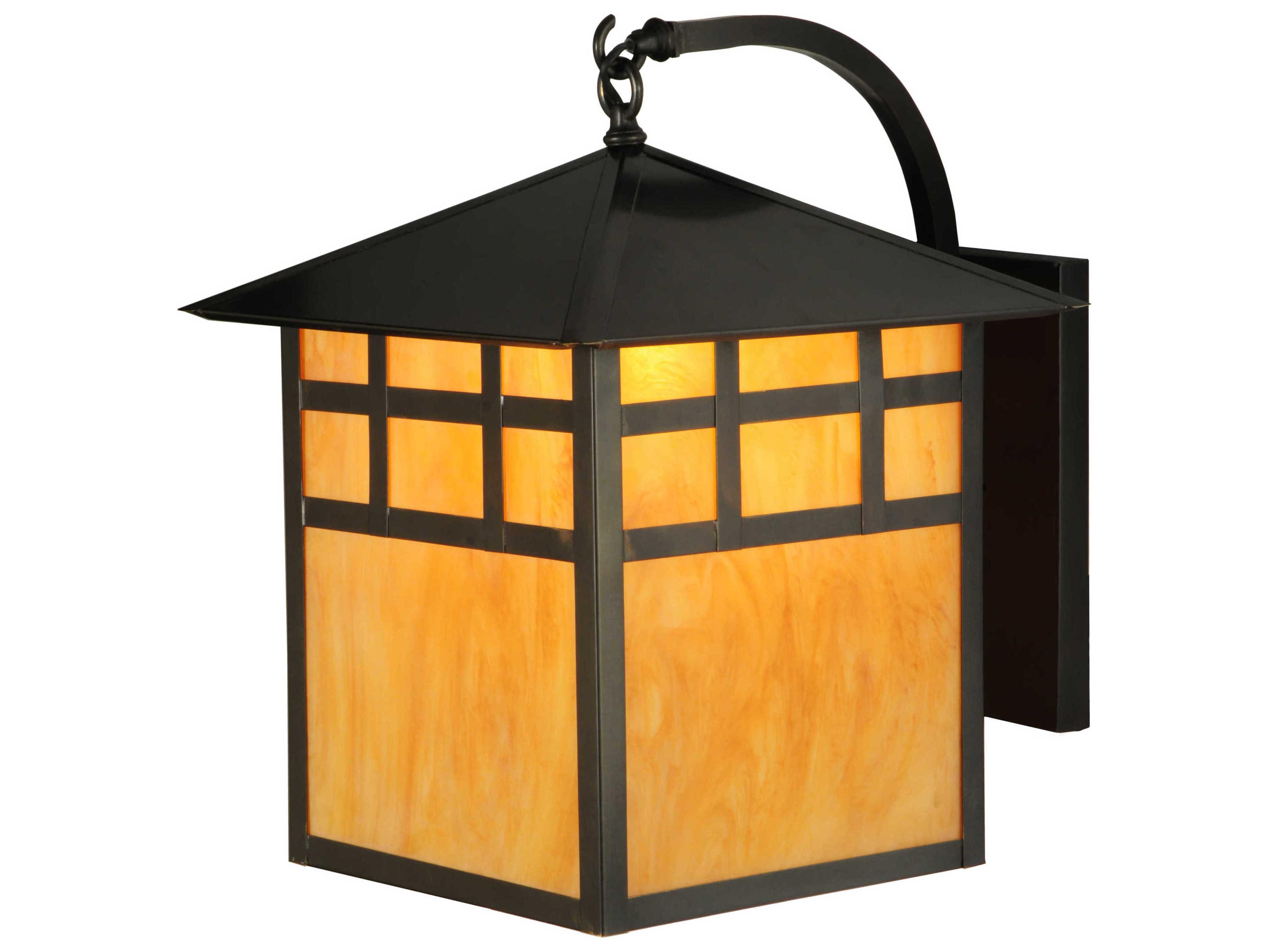 Seneca Window Pane Curved Arm Outdoor Wall Light