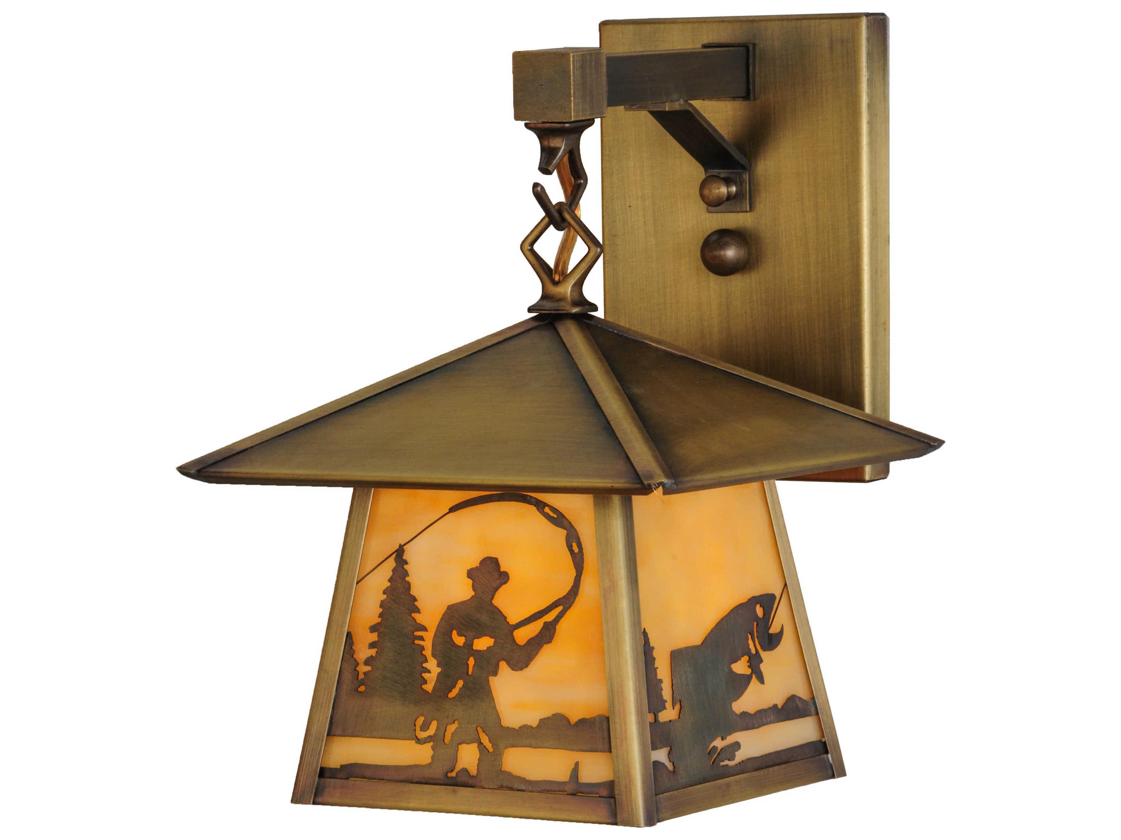 Meyda Stillwater Fly Fishing Creek Hanging Outdoor Wall Light