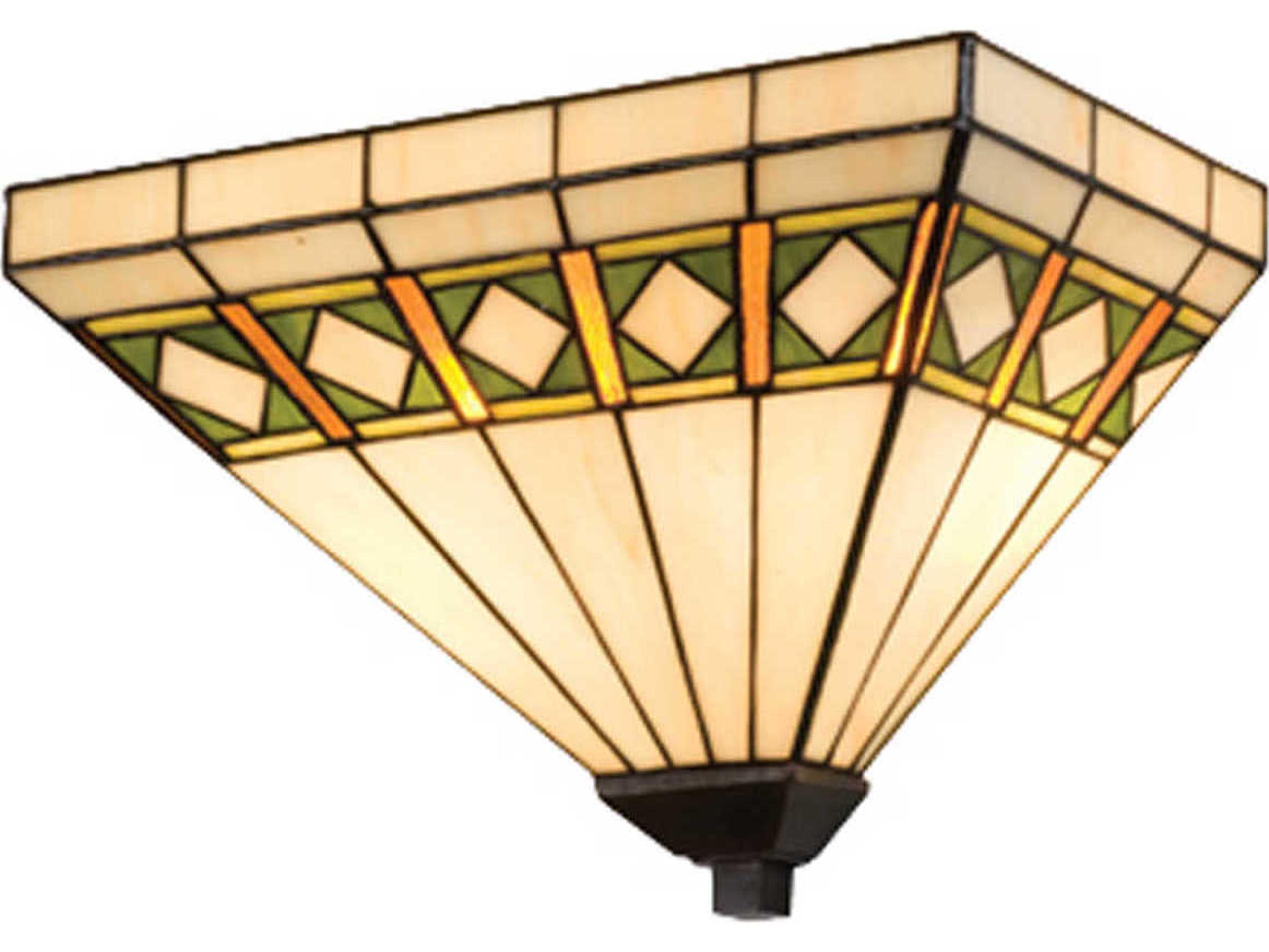 Meyda Diamond Band Mission 2-Light Black Traditional Wall Sconce