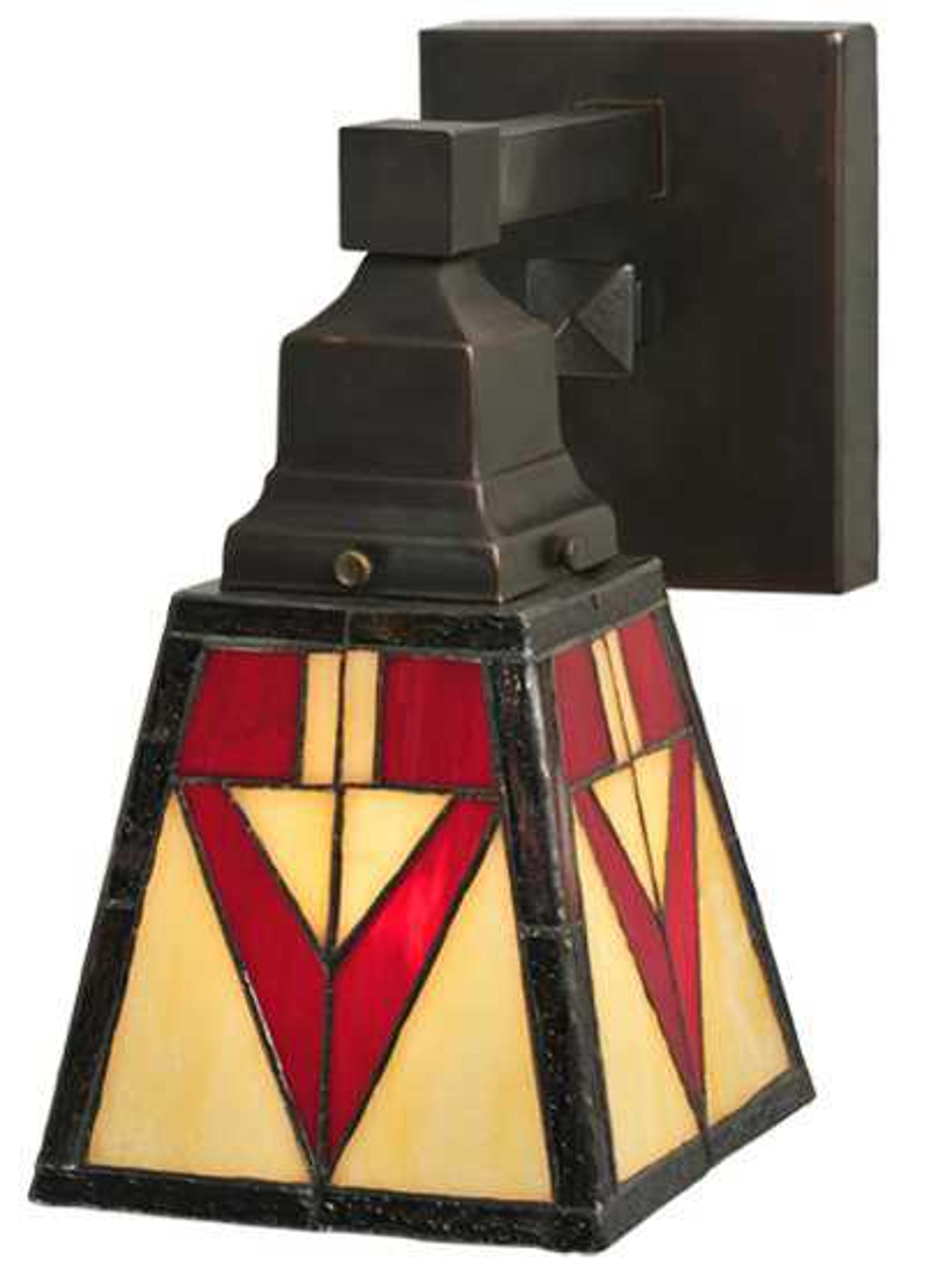 Meyda Mission 1-Light Brown Tiffany Wall Sconce