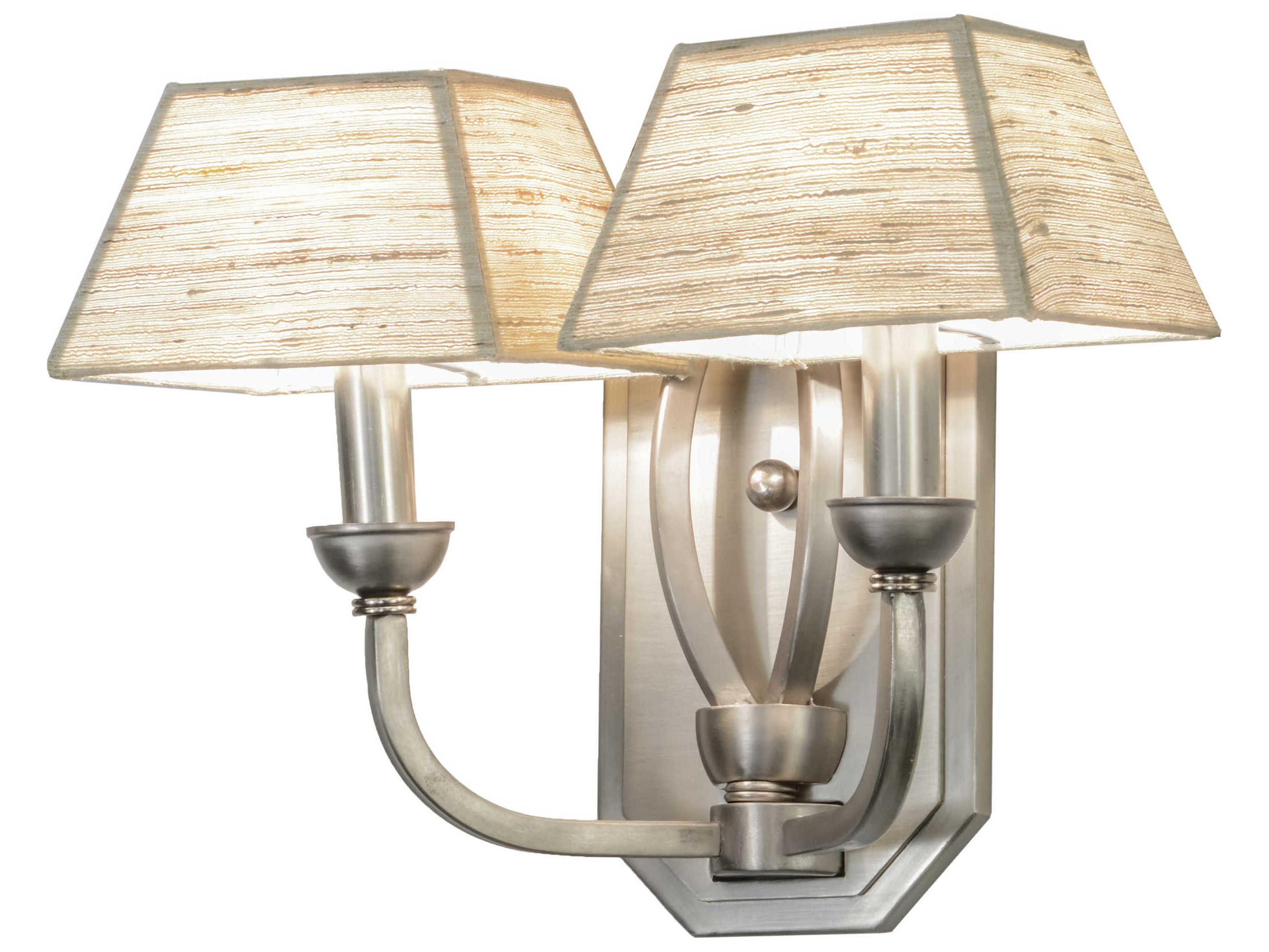 Meyda Mission 2-Light Nickel Wall Sconce